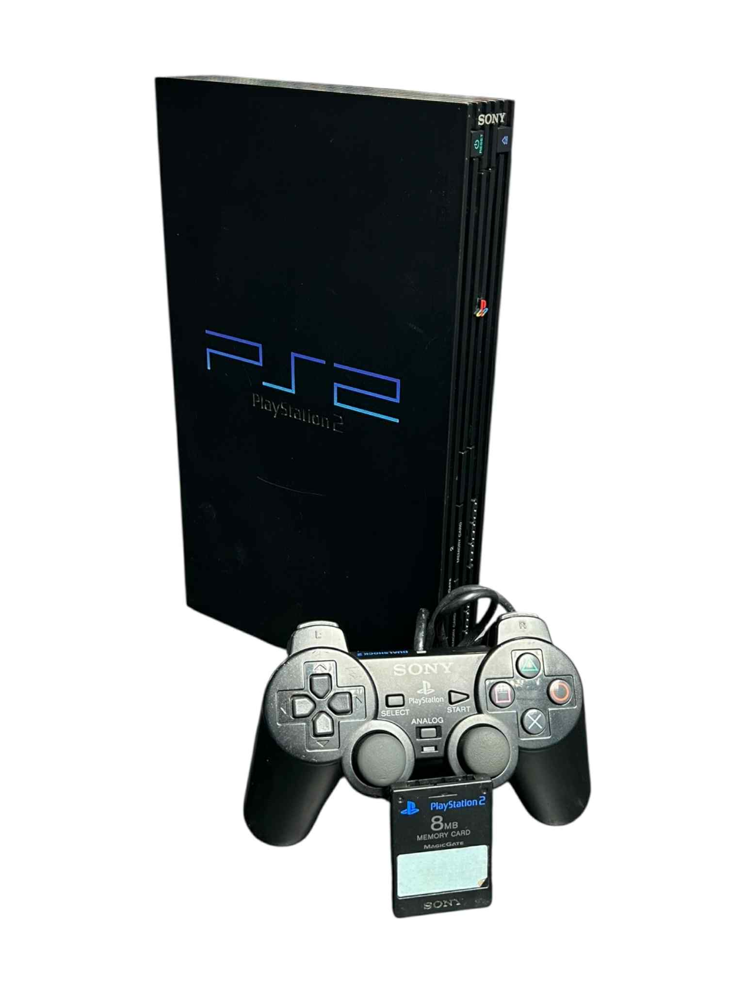 Product photo for Playstation 2 Console, Black, Discounted w/Contoller & Memory Card