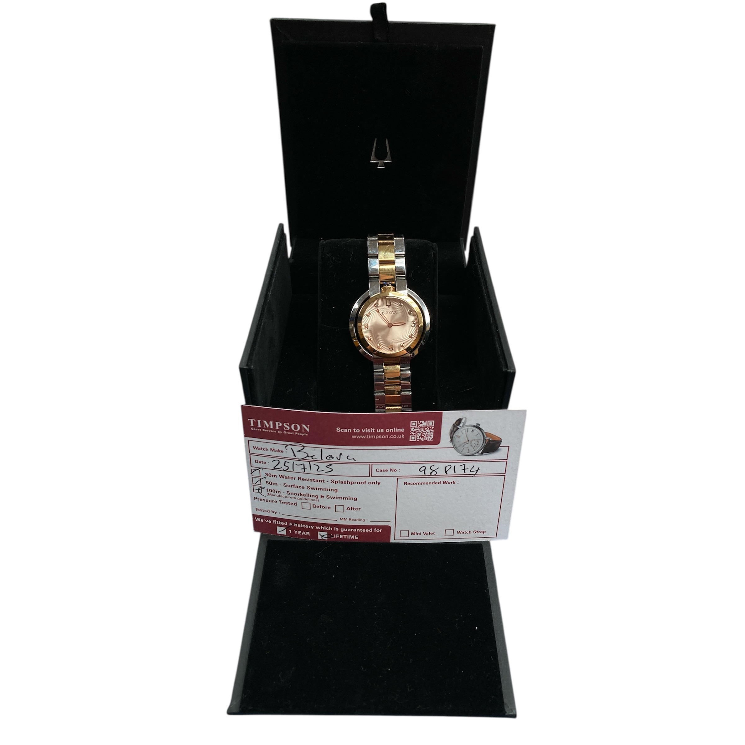 Product photo for Bulova Two Tone Ladies Watch