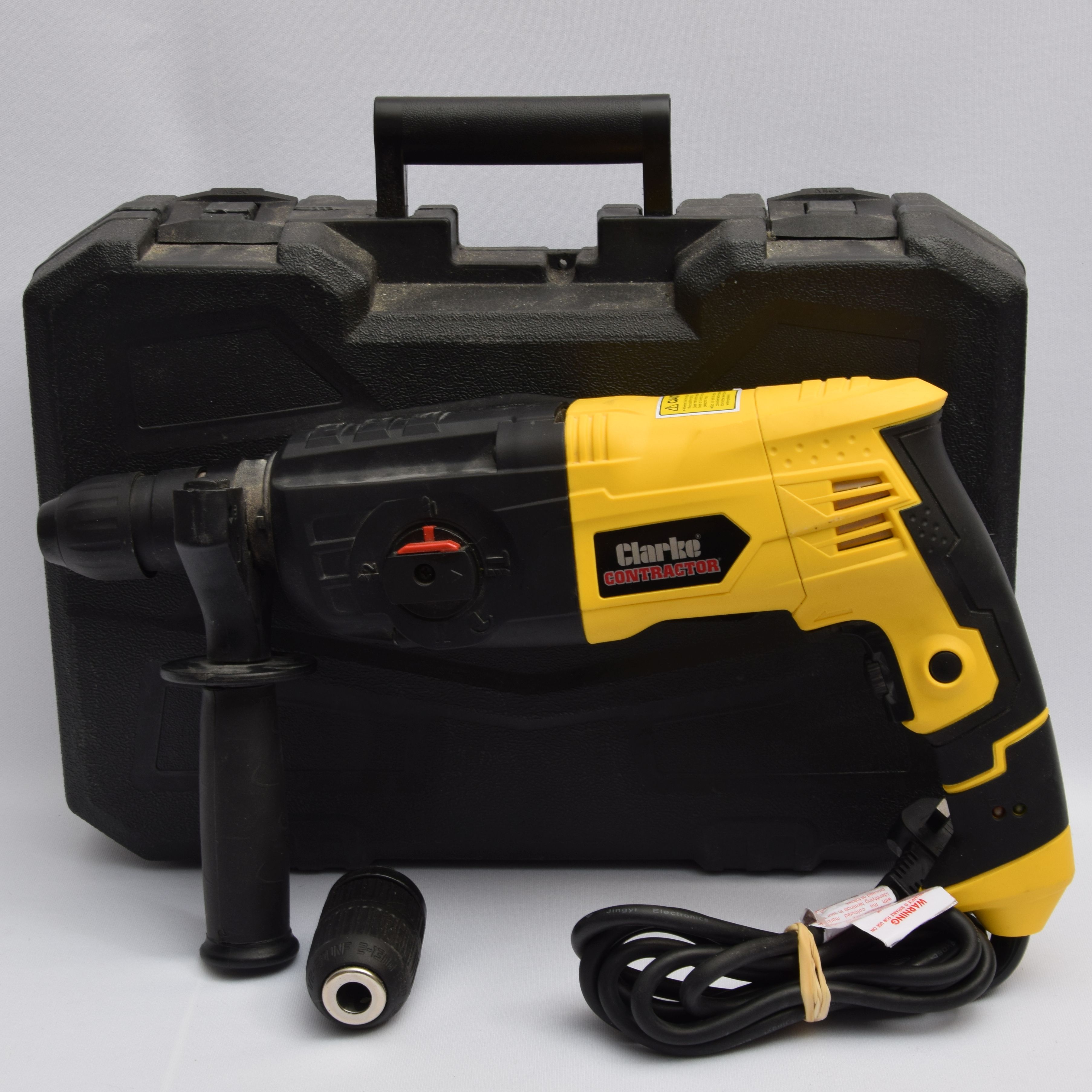 Product photo for Clarke CON720RHD 720W 240V 5-Function SDS+ Rotary Hammer Drill & Carry Case (U)