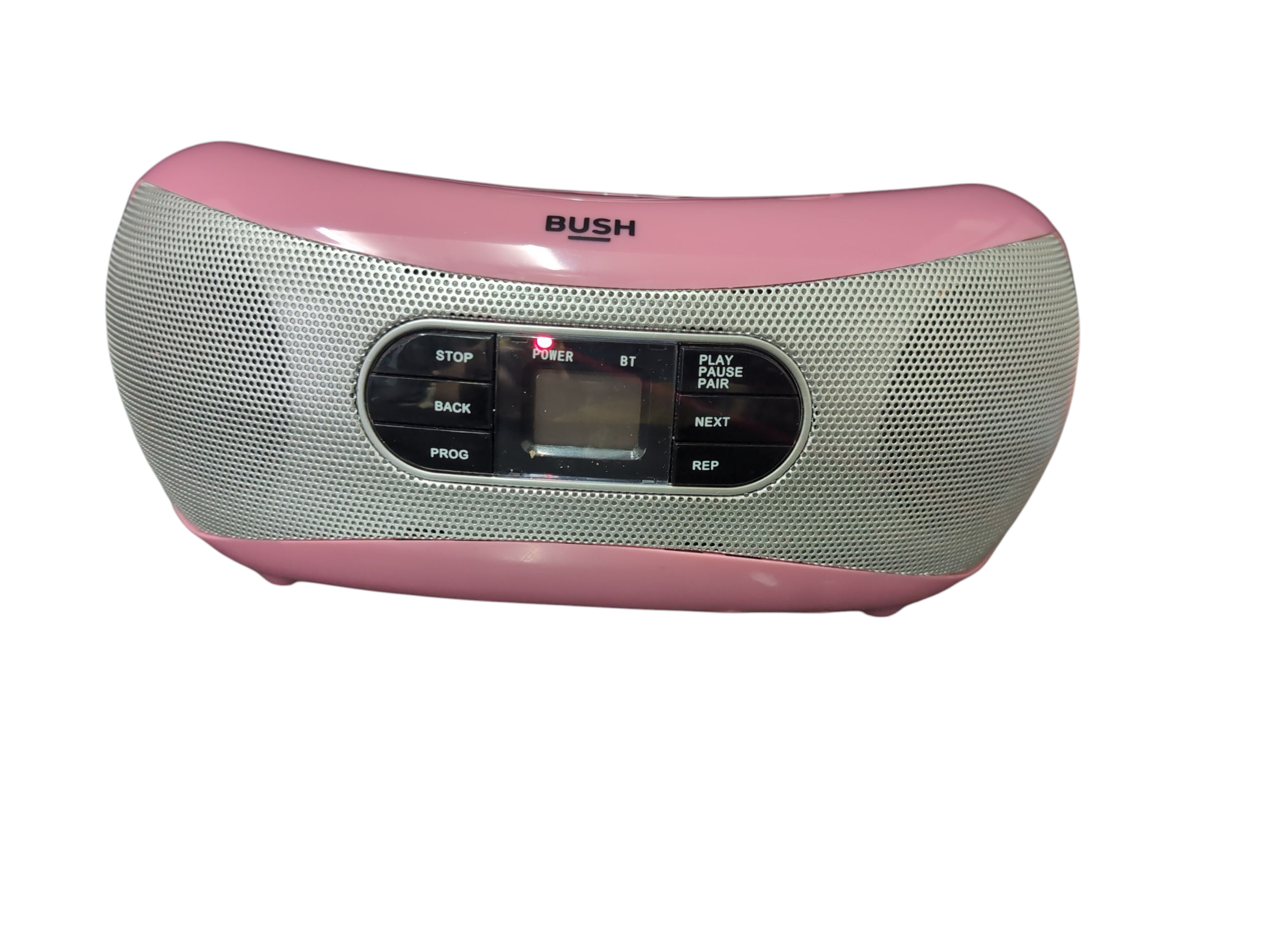 Product photo for Bush CD‑78B‑BTFM Pink Bluetooth/CD/FM Radio Player – Used, Working