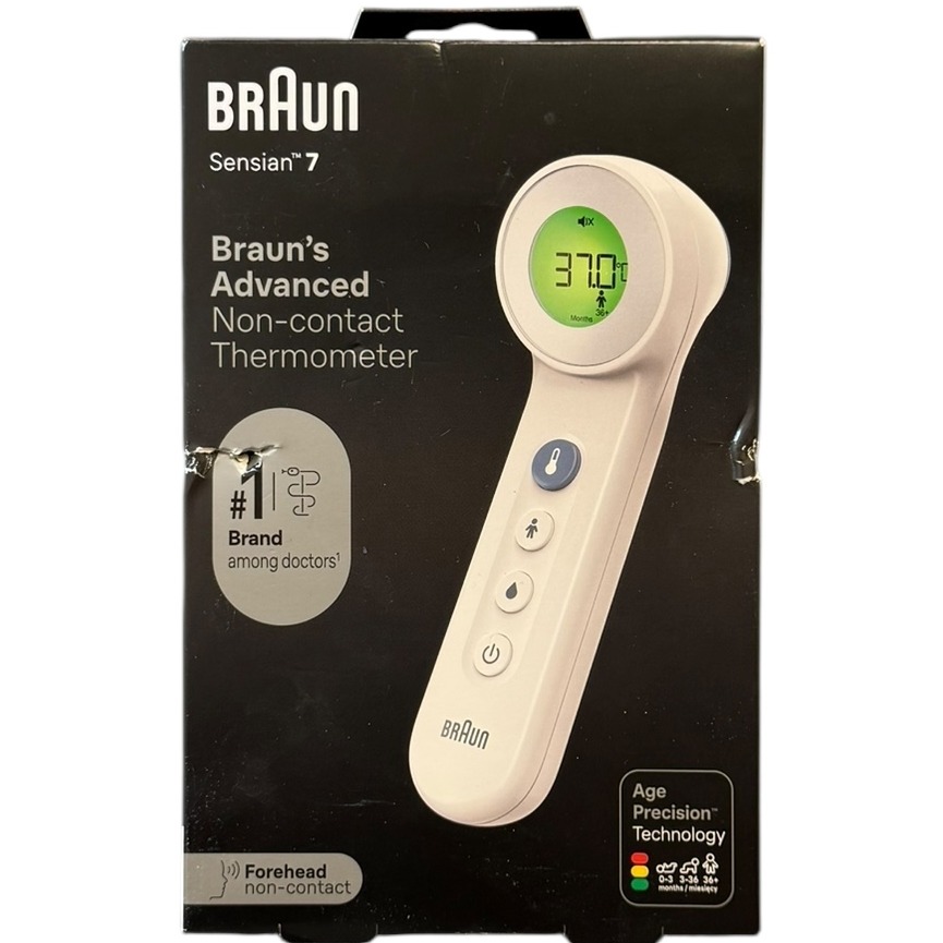 Product photo for New: Braun Sensian 7 - Advanced Non-Contact Thermometer (BNT400)