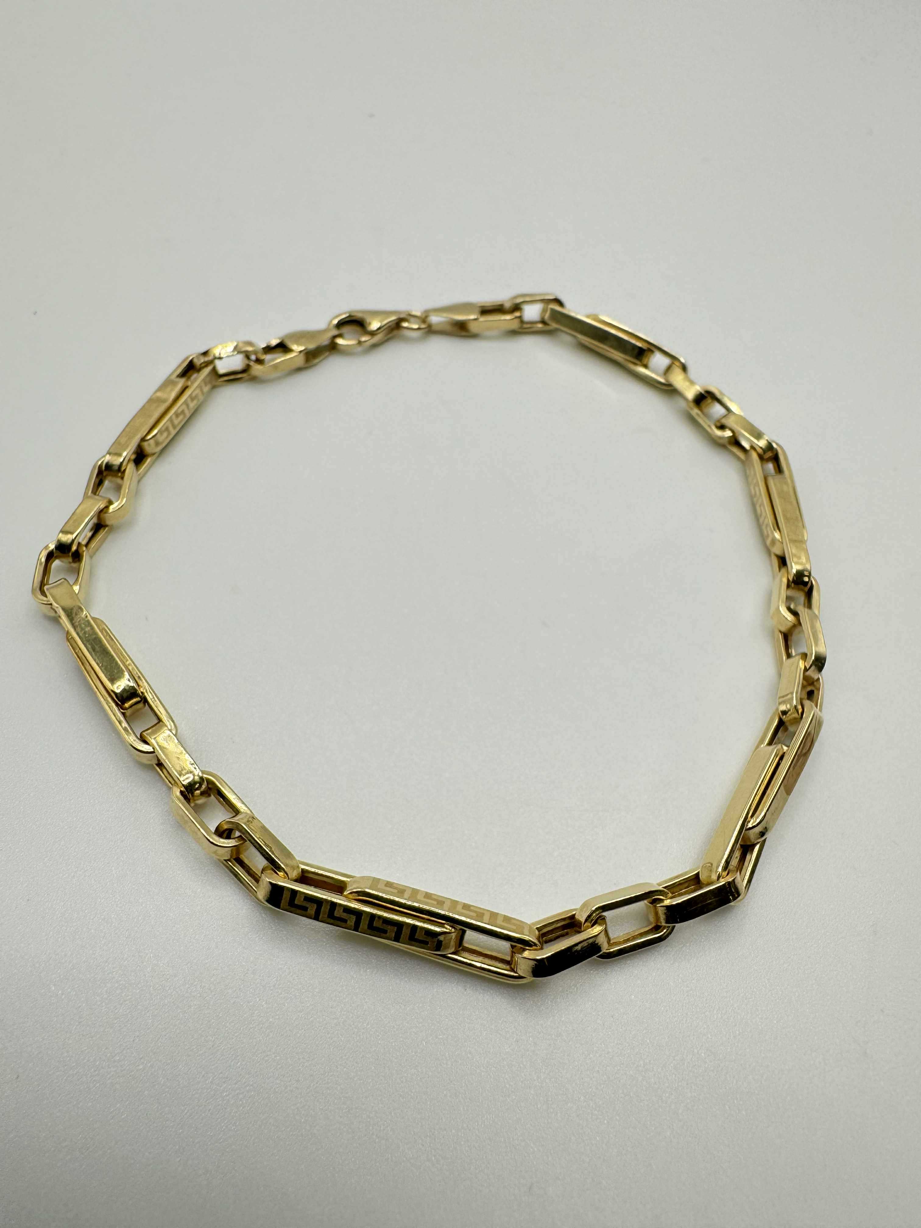 Product photo for 14ct Bar Link Meander Bracelet