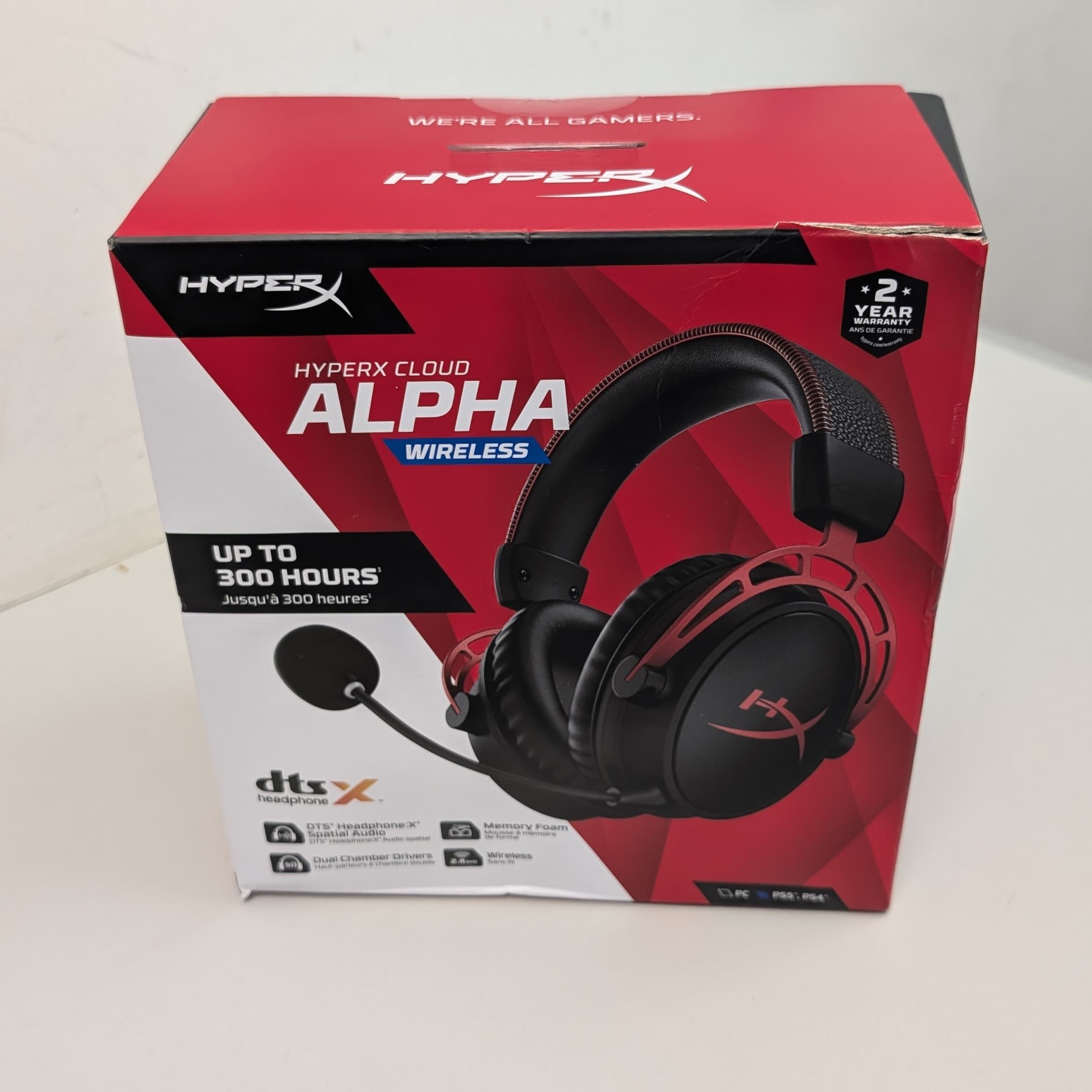 Product photo for HyperX Cloud Alpha Wireless Gaming Headset Black-Red New & Sealed