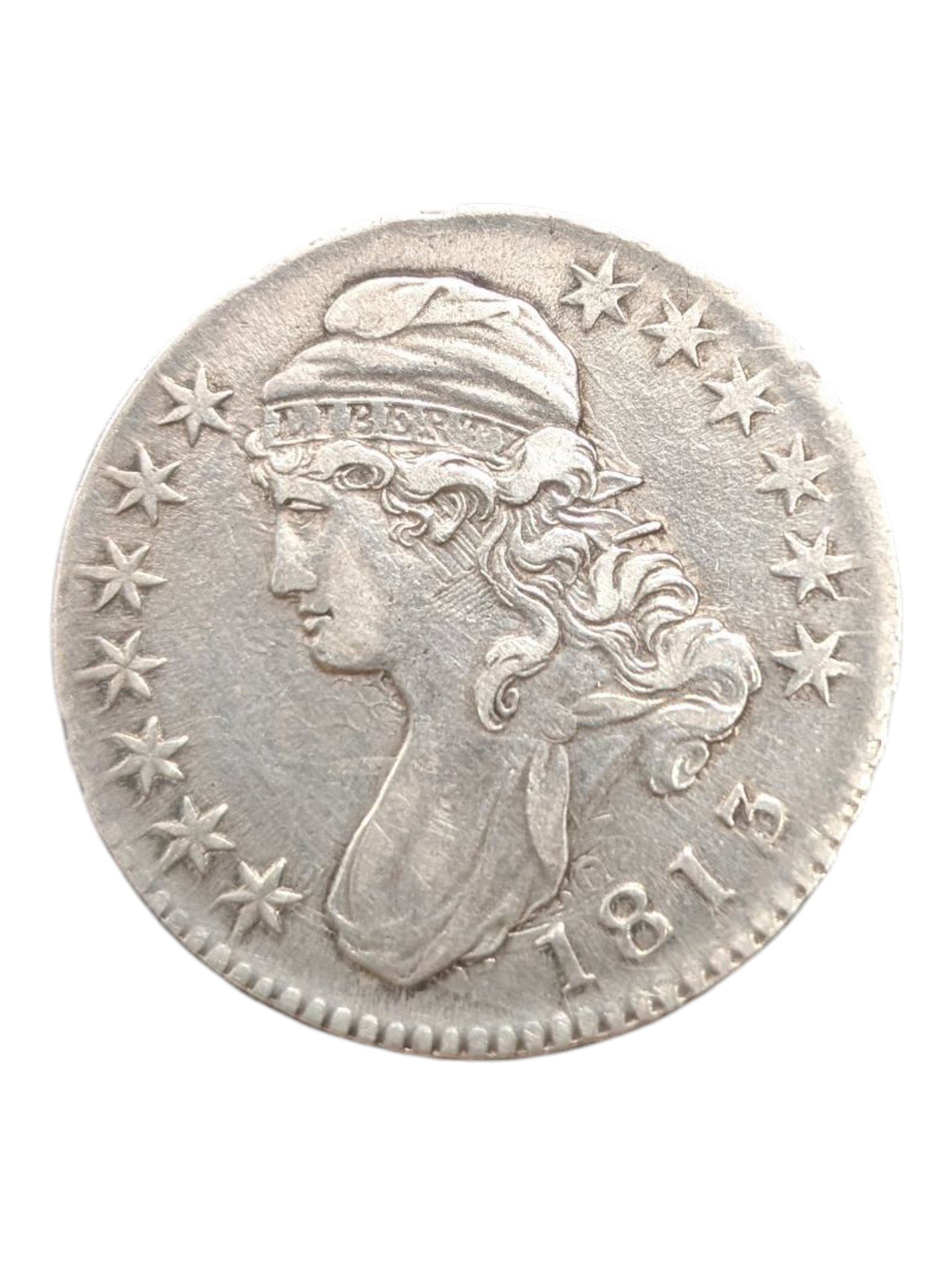 Product photo for 1813 Capped Bust Half Dollar – 50¢ Silver US Coin VF Condition 13.45g