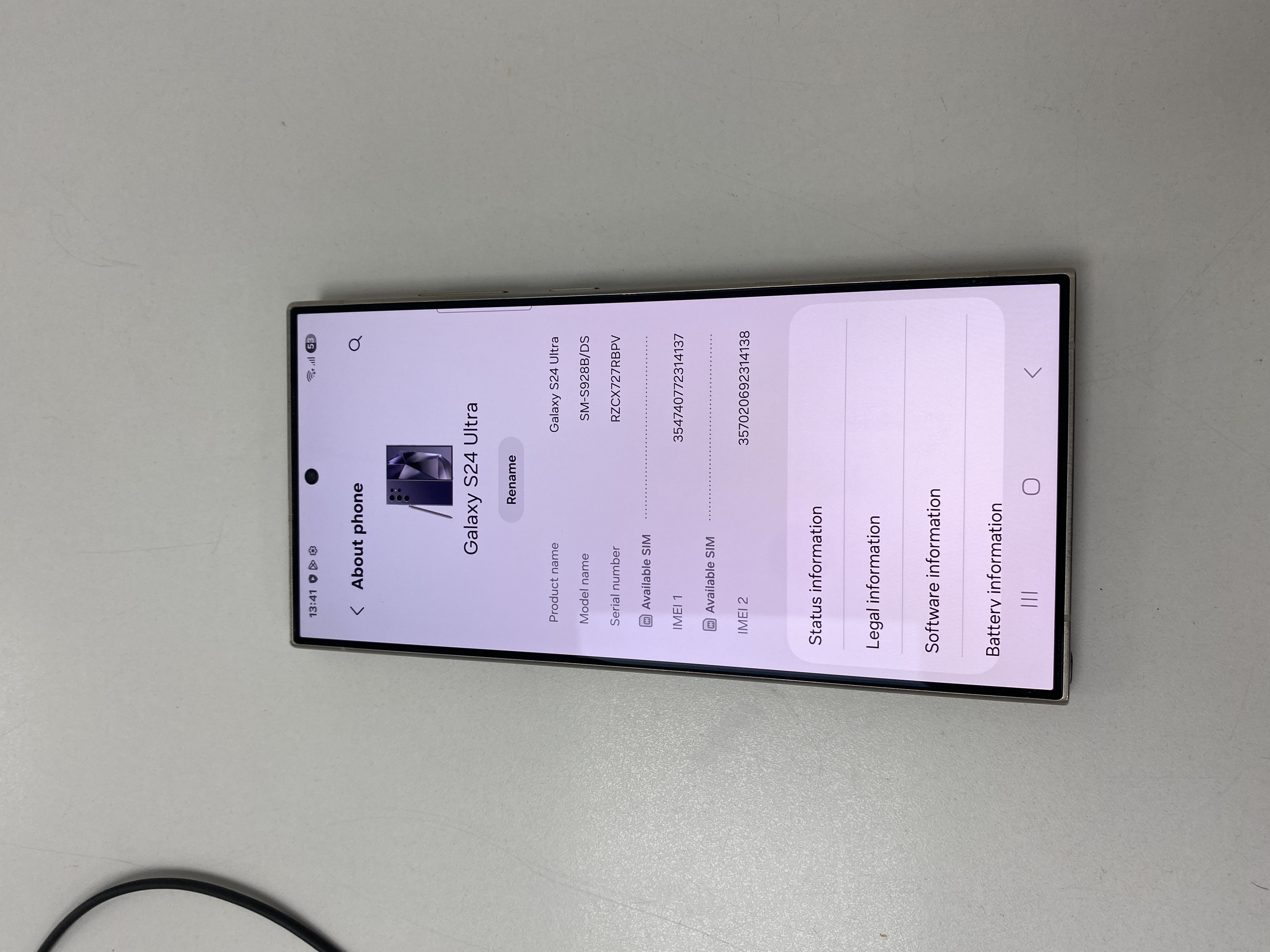 Product photo for Samsung Galaxy S24 Ultra 256GB 5G Titanium Violet