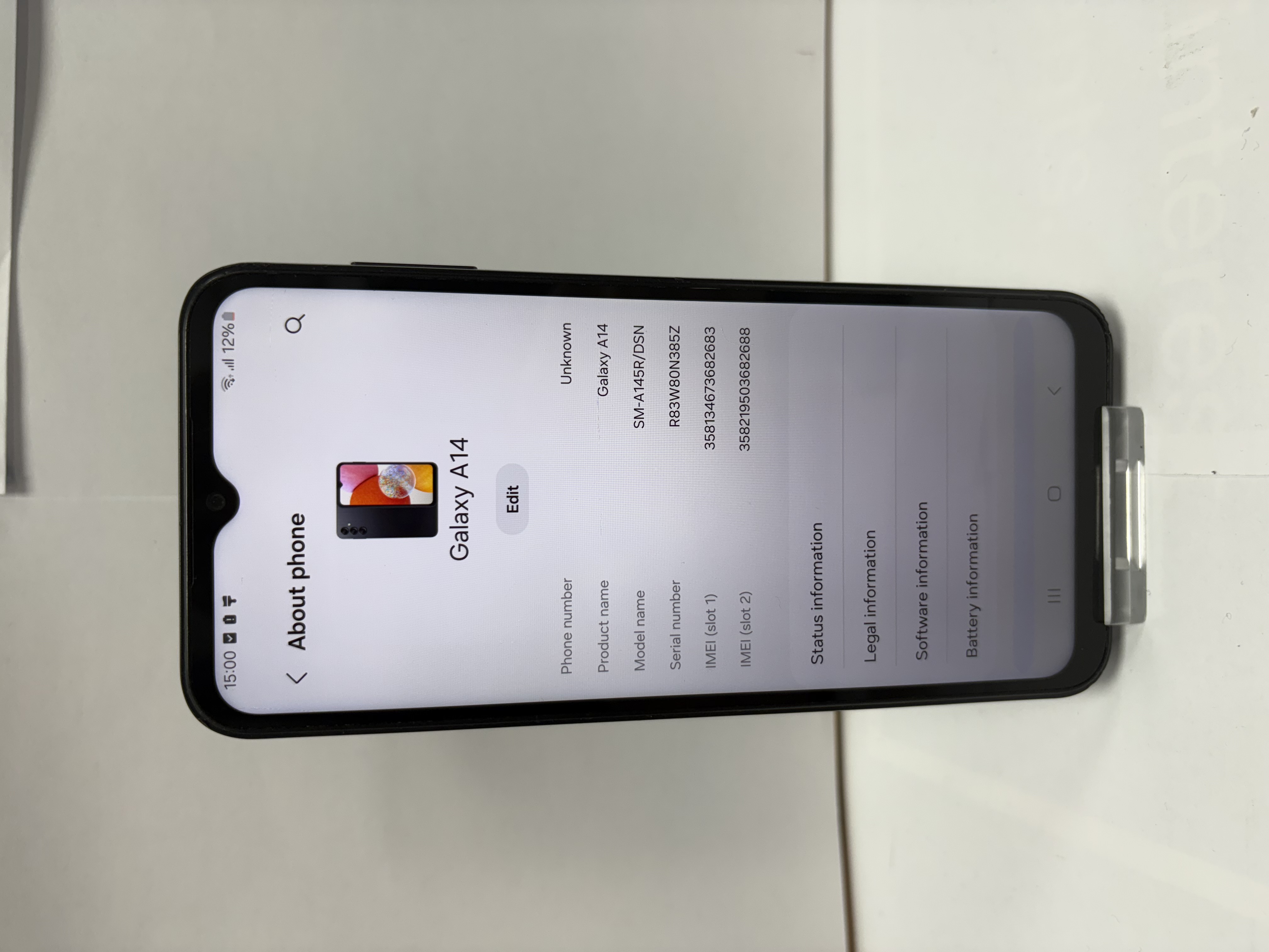 Product photo for Samsung A14 - Black