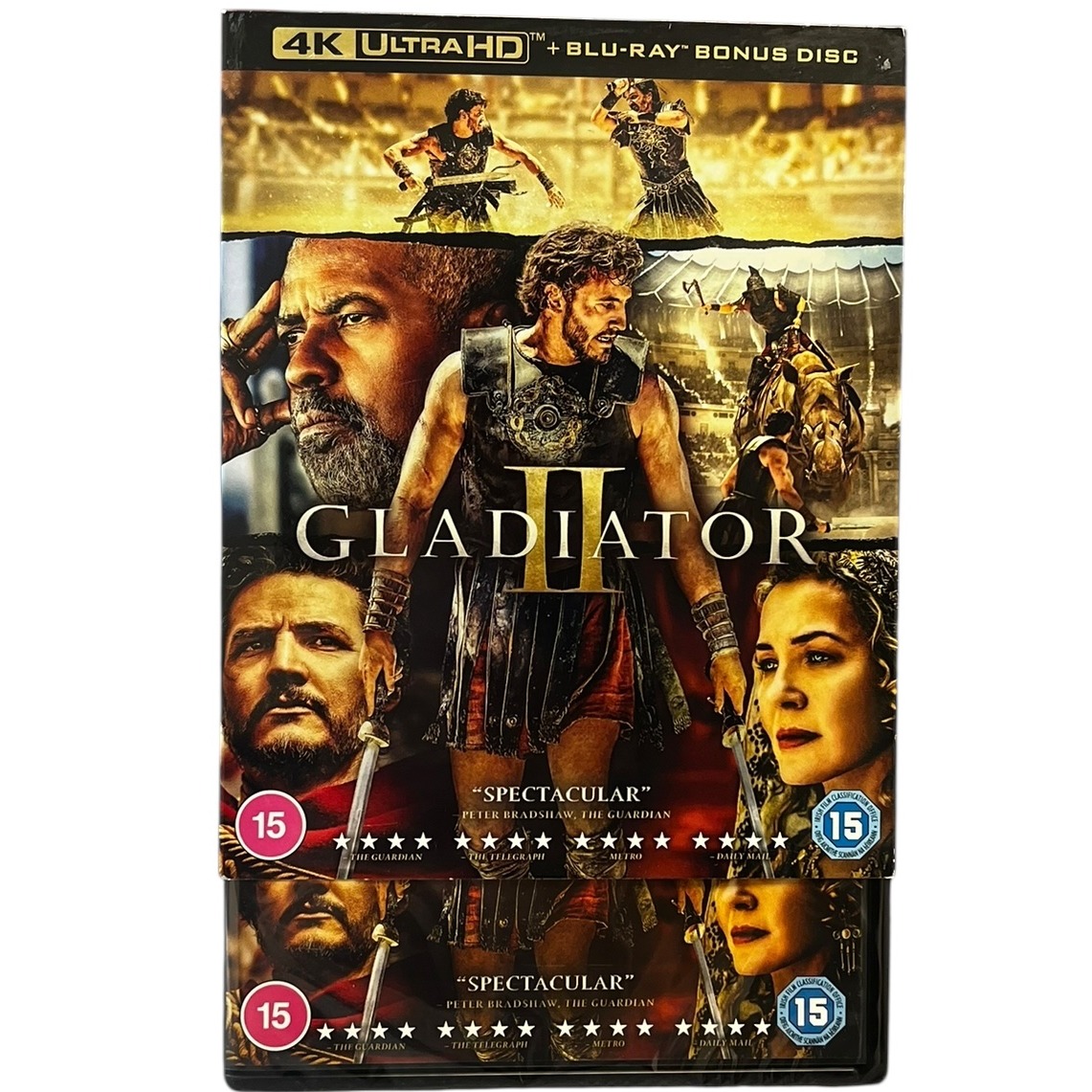 Product photo for New: Gladiator II - 4K Ultra HD + Blu-Ray Disc (Rated 15, Region Free)