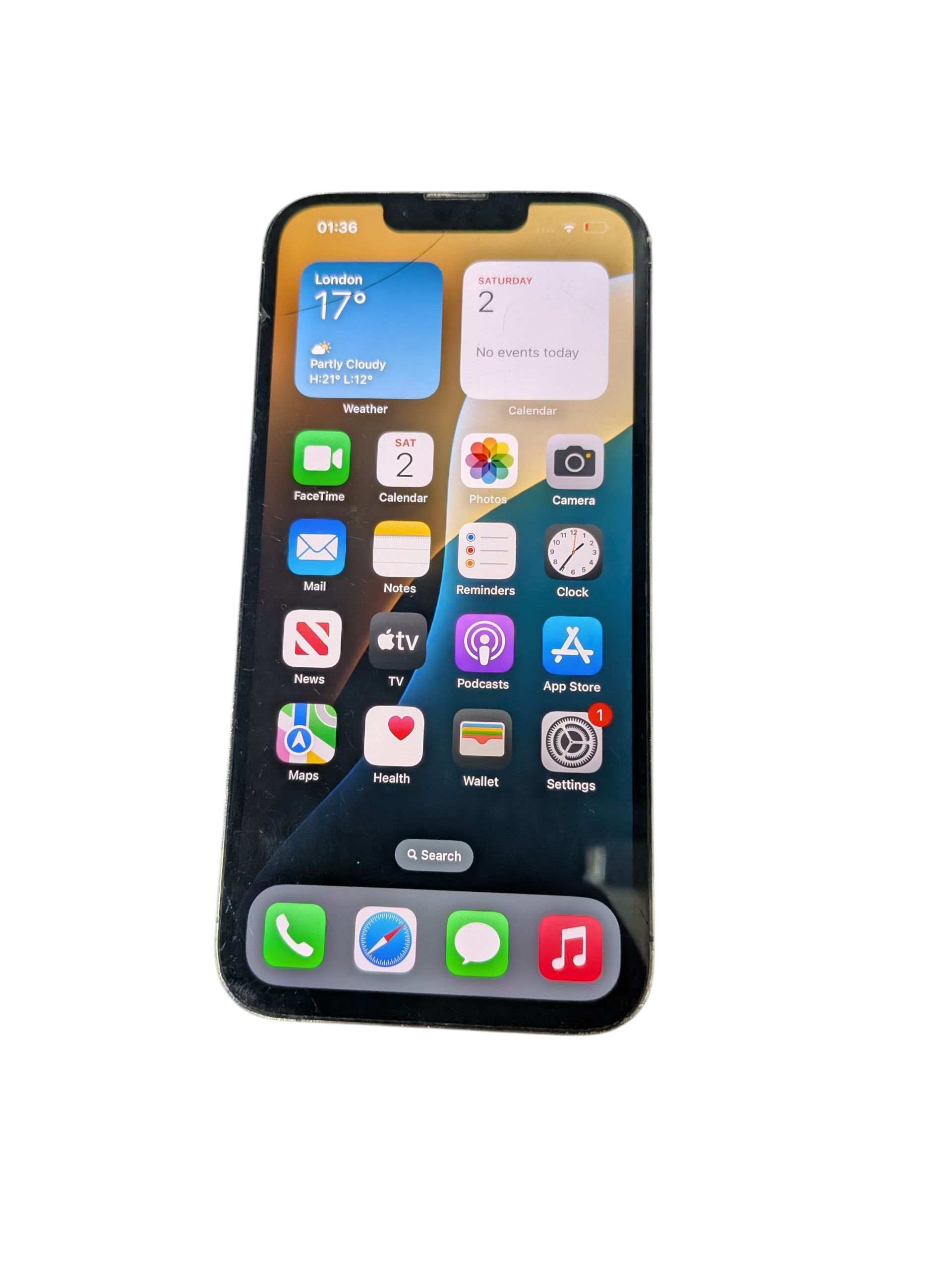 Product photo for Apple iPhone 13 Pro 128GB Graphite – FOR PARTS / REPAIR, Cracked Front & Back