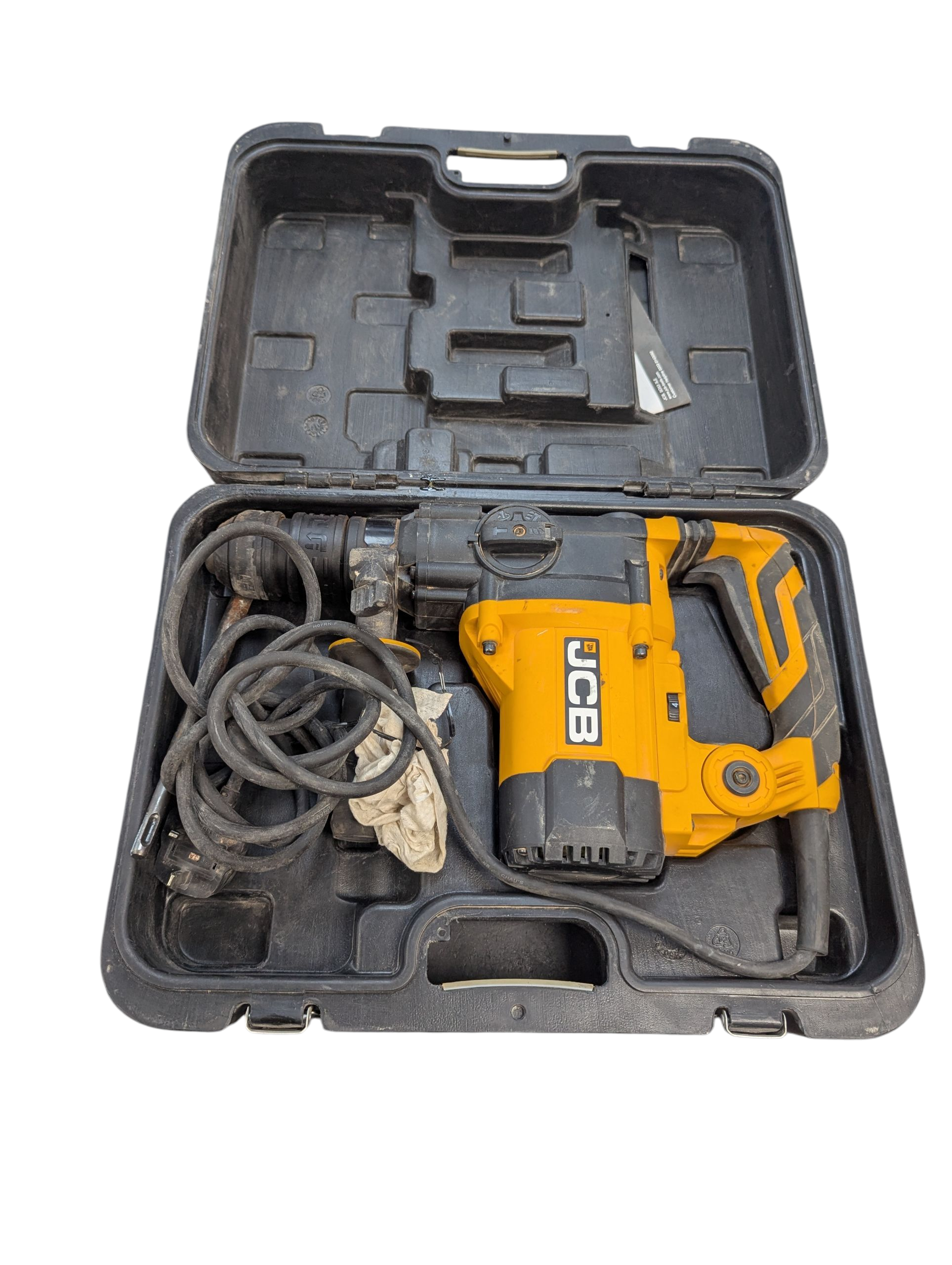 Product photo for JCB 920w Corded SDS Plus Hammer Drill in case