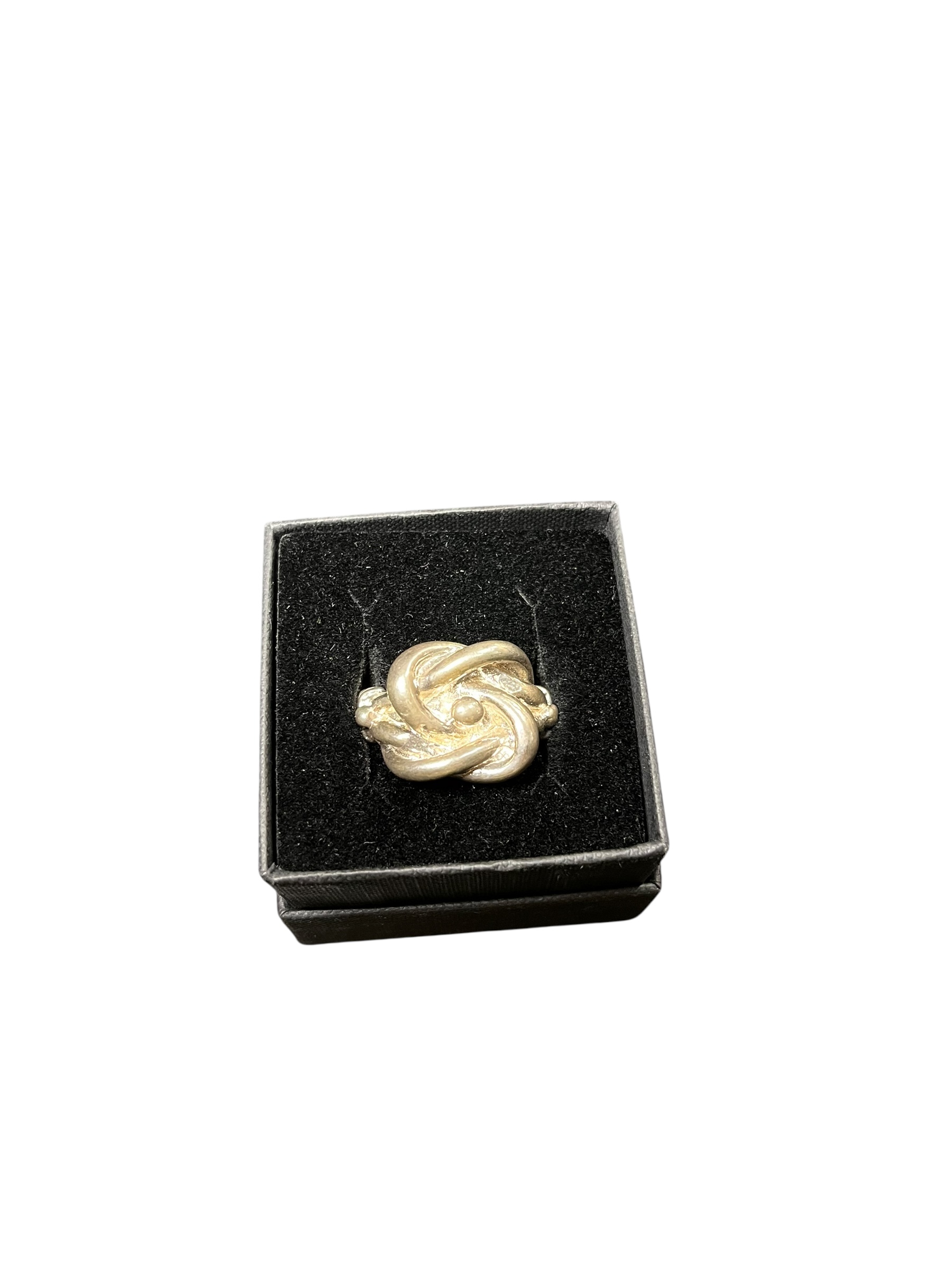 Product photo for Large Sterling Silver Knot Ring – Size X Used Good Condition