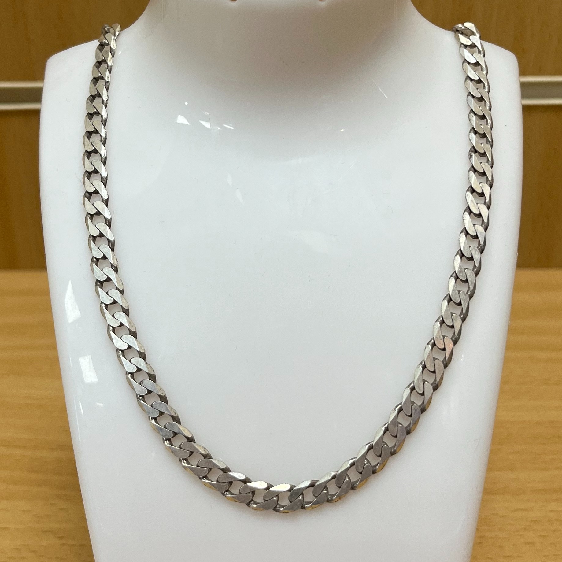Product photo for silver curb chain 20