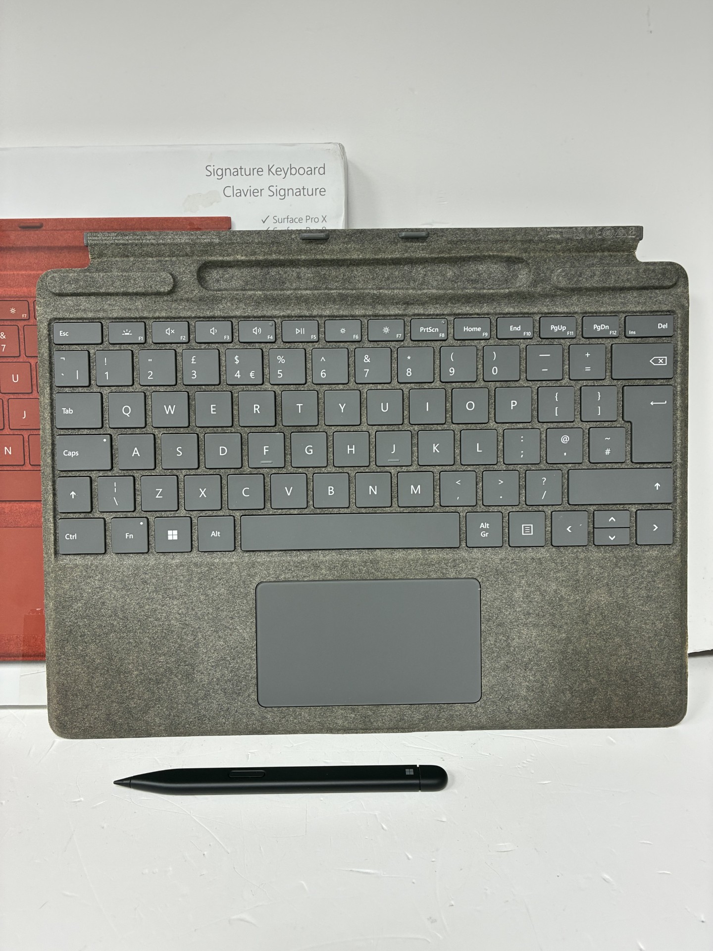 Product photo for microsoft surface pro keyboard boxed with pen
