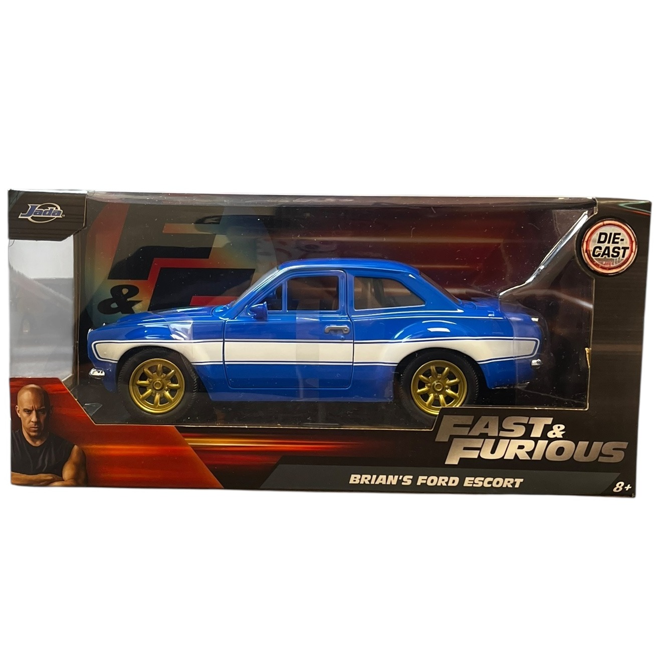Product photo for New: Jada Die-Cast Fast & Furious - Brian's Ford Escort (Ages 8+, 1:24 Scale)