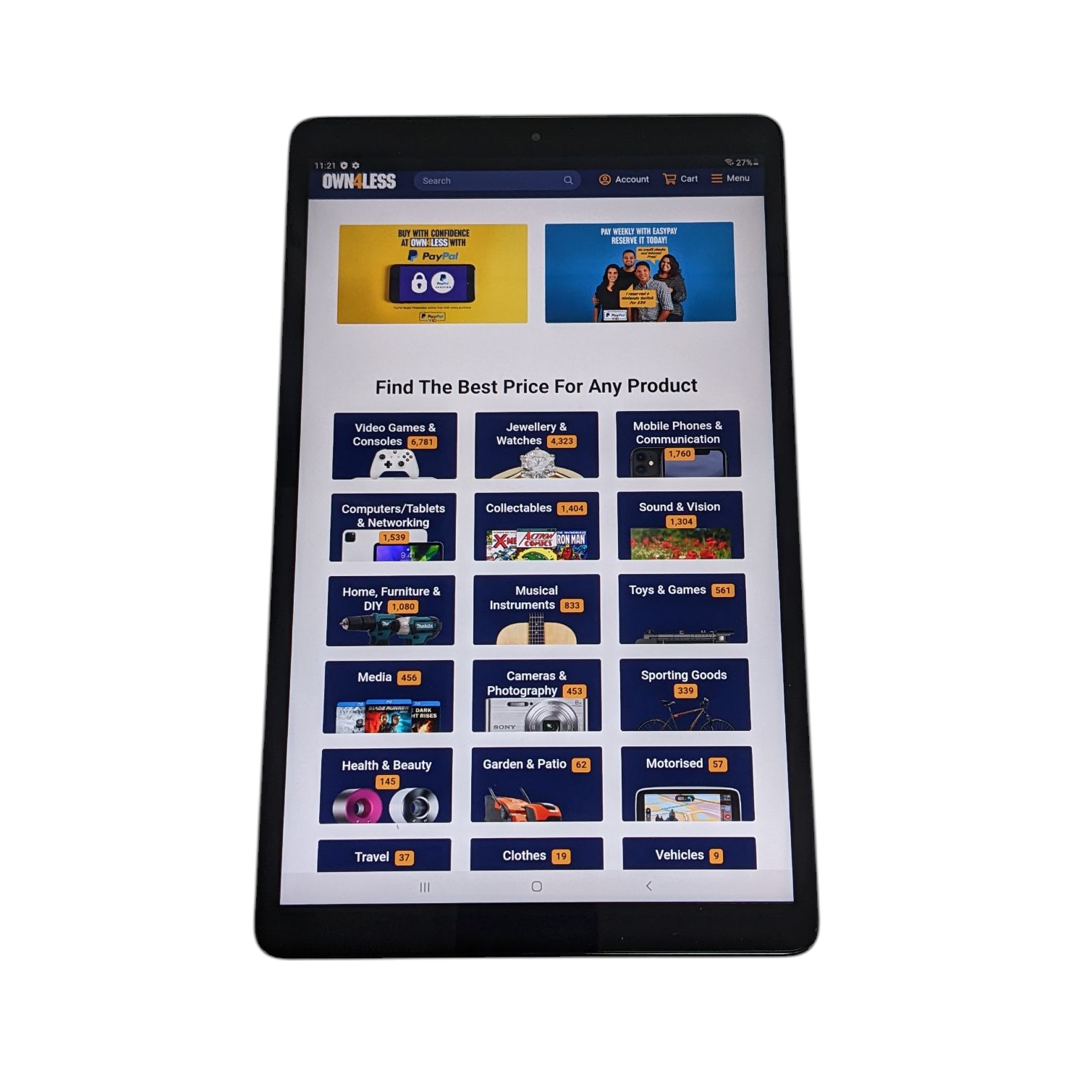 Product photo for Samsung  Galaxy Tab A (2019) 32GB