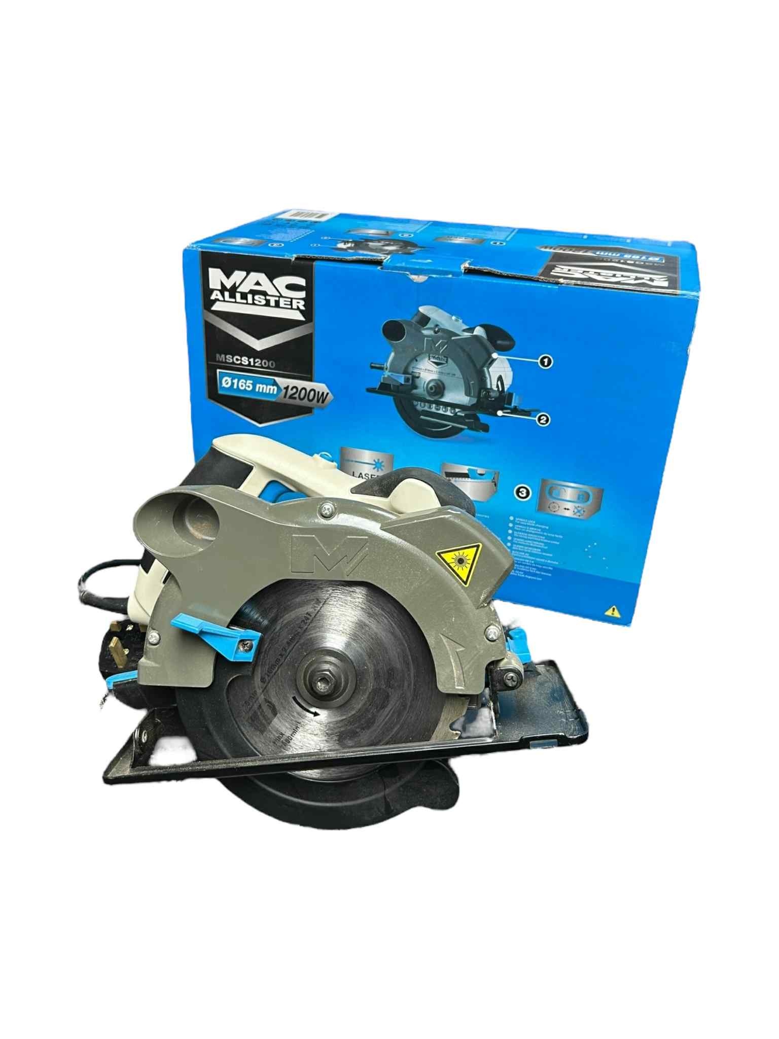 Product photo for Macallister MSCS1200 230V 165mm Circular Saw (Boxed)