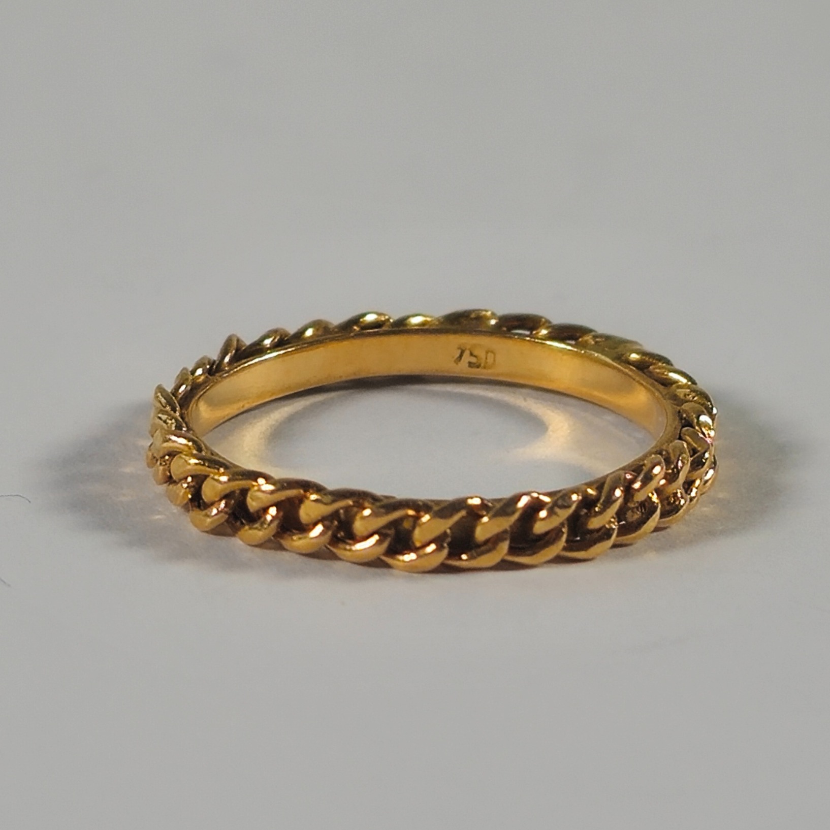 Product photo for 18ct Gold Curb Pattern Full Band Ring Size O
