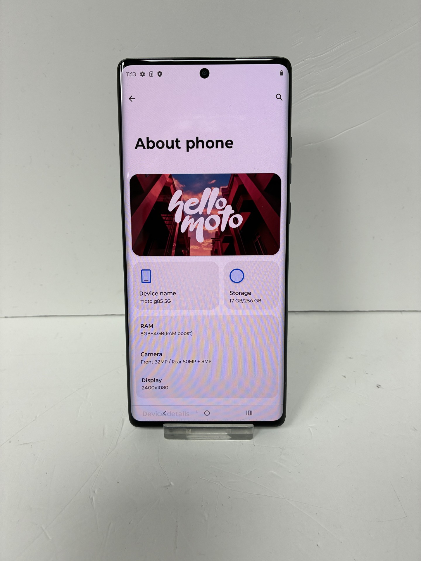Product photo for motorola g85 5g 256gb grey unlocked unboxed