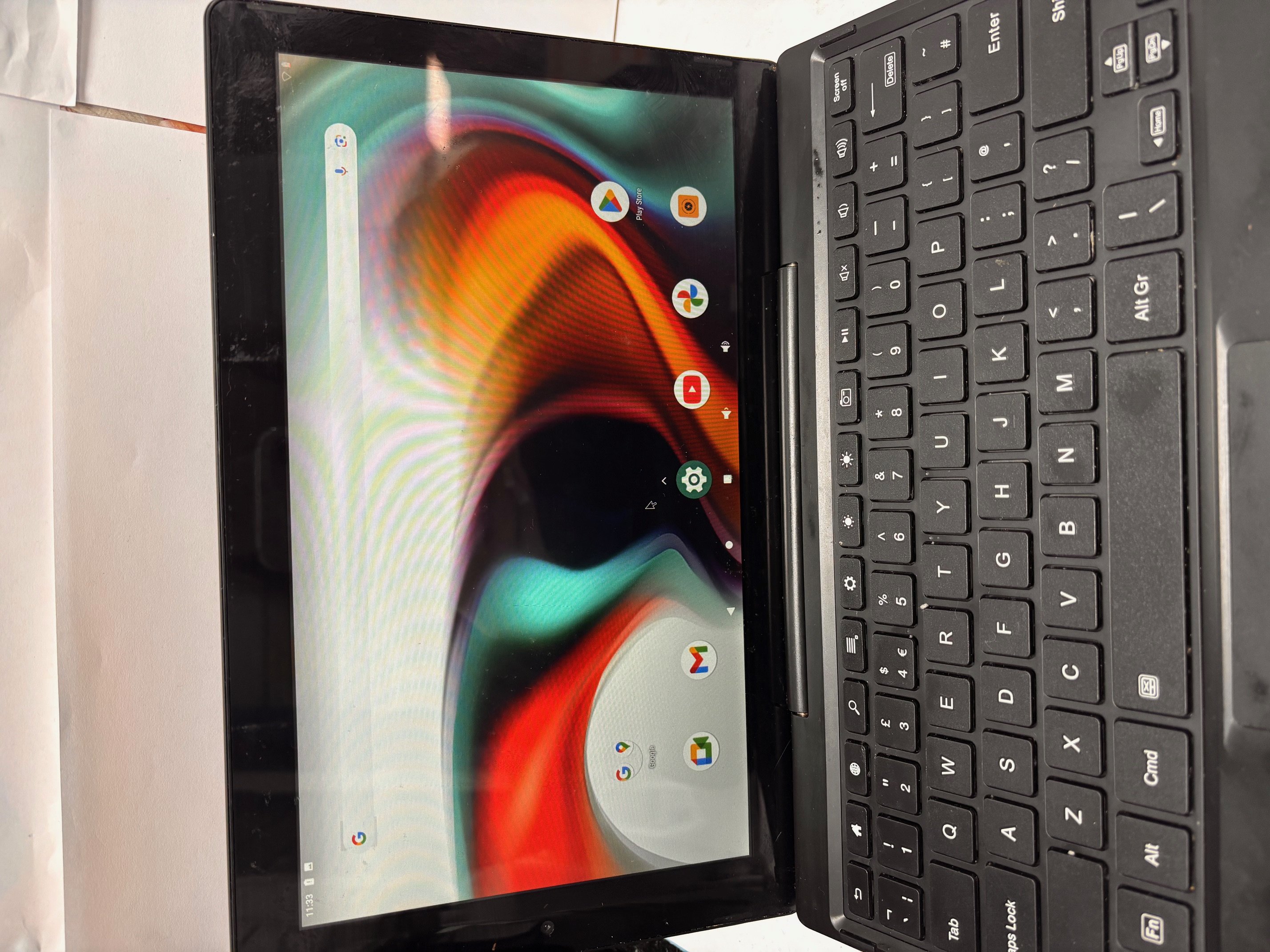 Product photo for rca tablet with keyboard