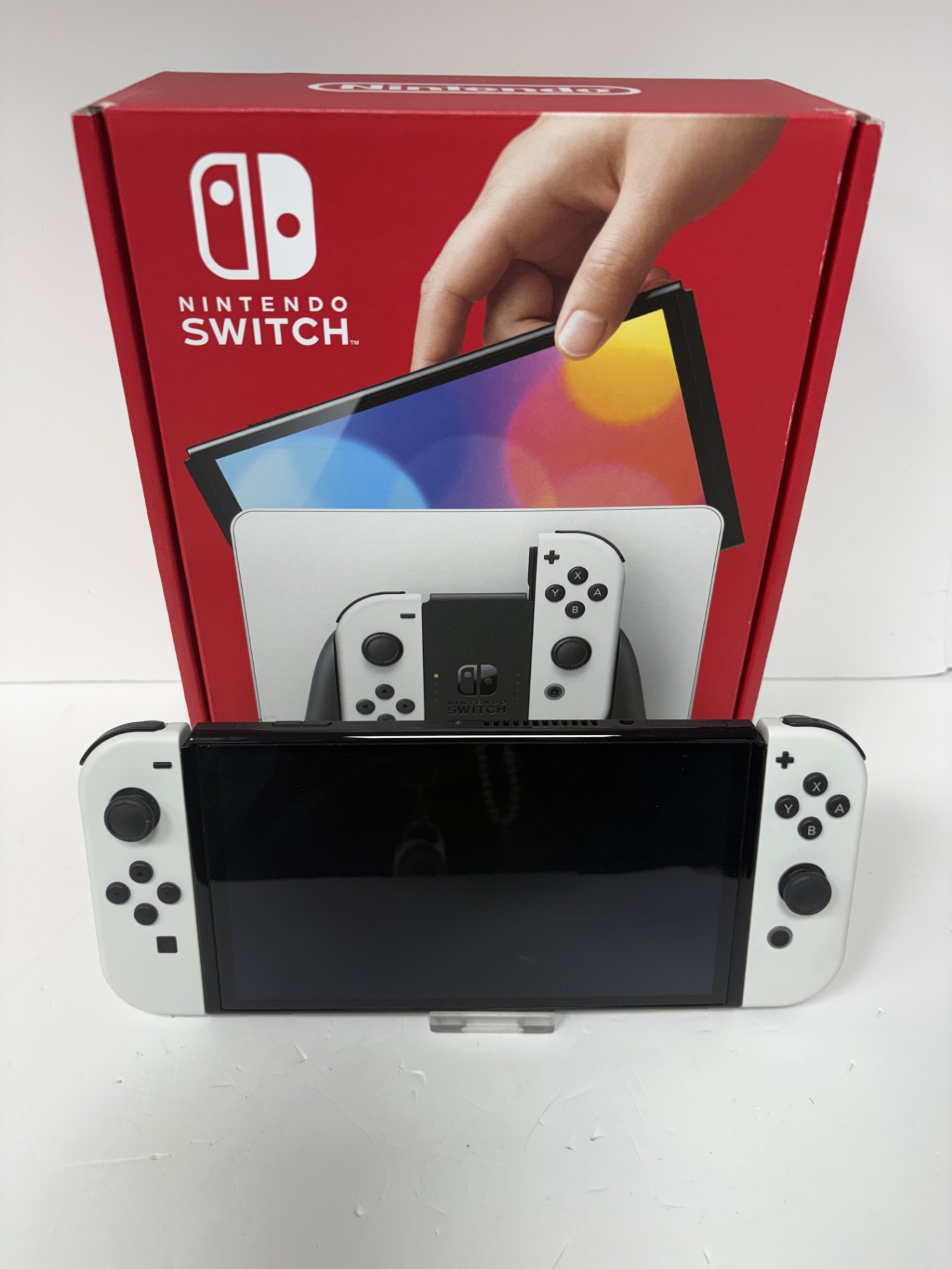 Product photo for nintendo switch oled 64gb white boxed