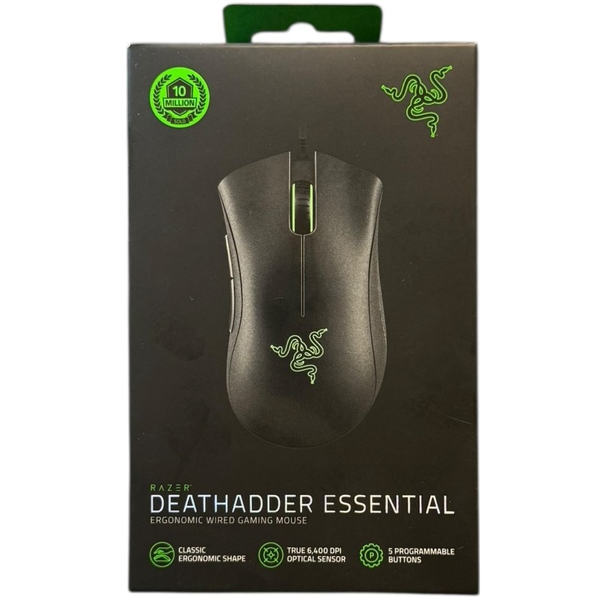 Product photo for New: Razer DeathAdder Essential Gaming Mouse - USB A