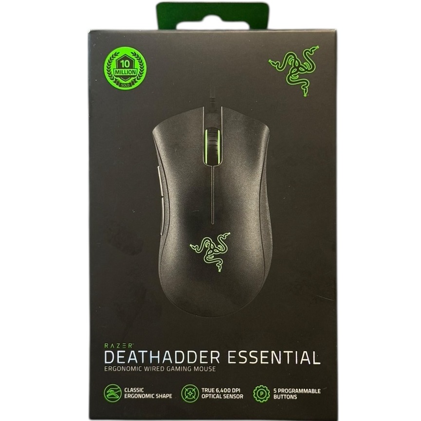Product photo for New: Razer DeathAdder Essential Gaming Mouse - USB A