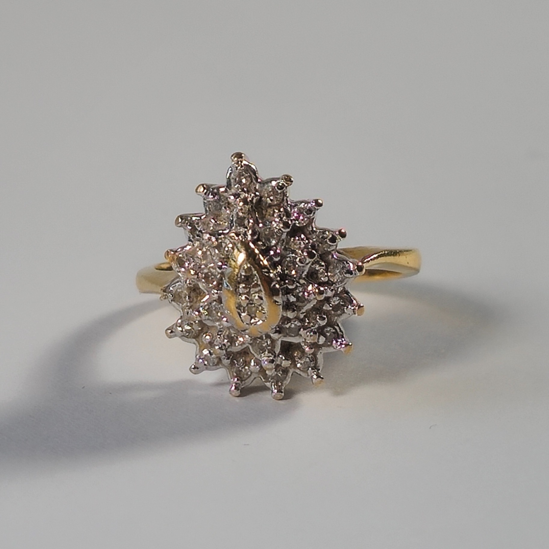 Product photo for 9ct Gold Tiny Diamond Pear Shape Dress Ring Size L1/2
