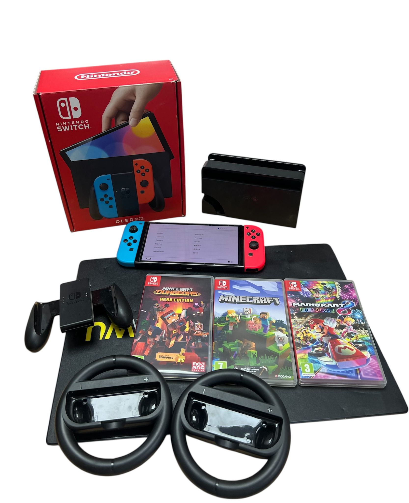 Product photo for Nintendo Switch OLED Bundle 3x Games Boxed **WARRANTY**