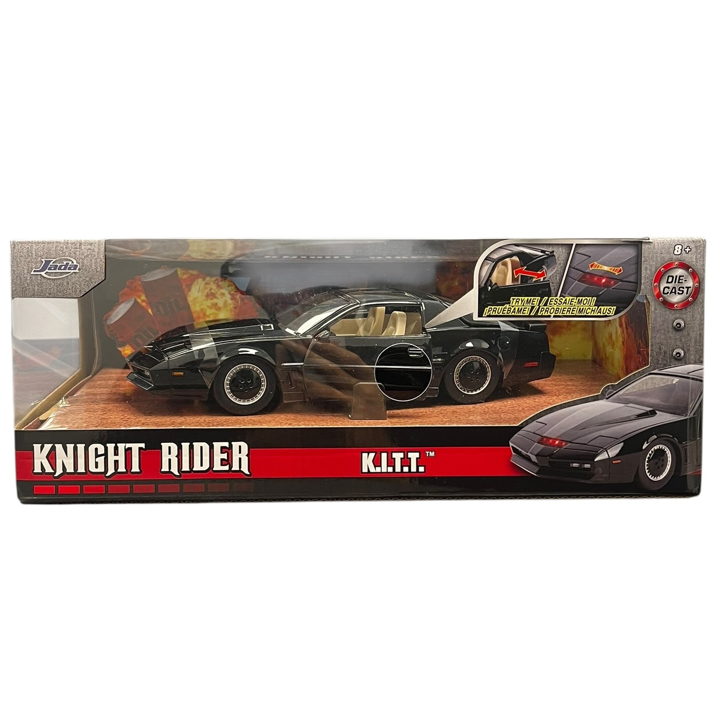 Product photo for New: Jada Die-Cast Knight Rider - K.I.T.T (Ages 8+, Scale 1:24, Black Colour)