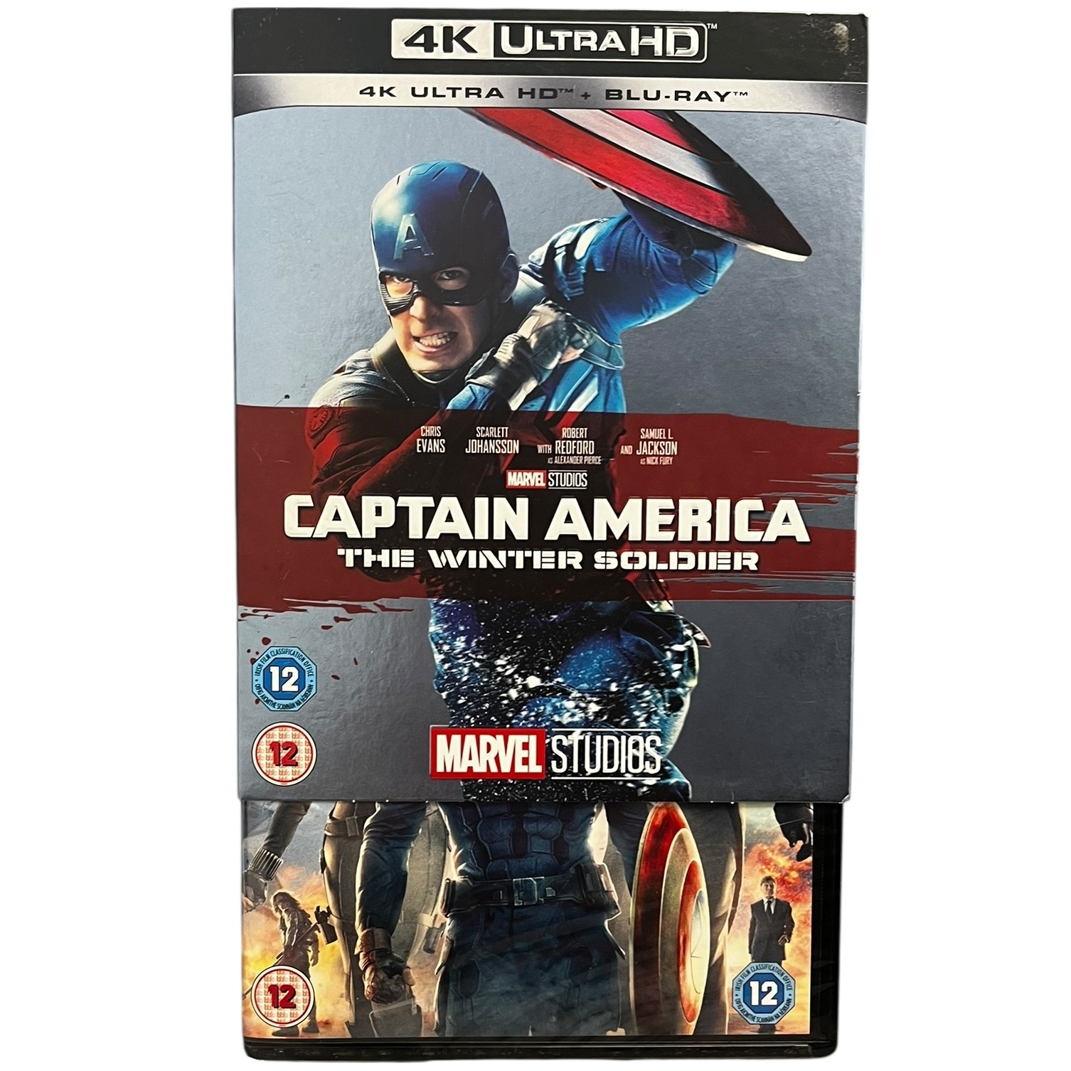 Product photo for New: Captain America: The Winter Soldier - 4K UHD + Blu-Ray (Rated 12, Marvel)