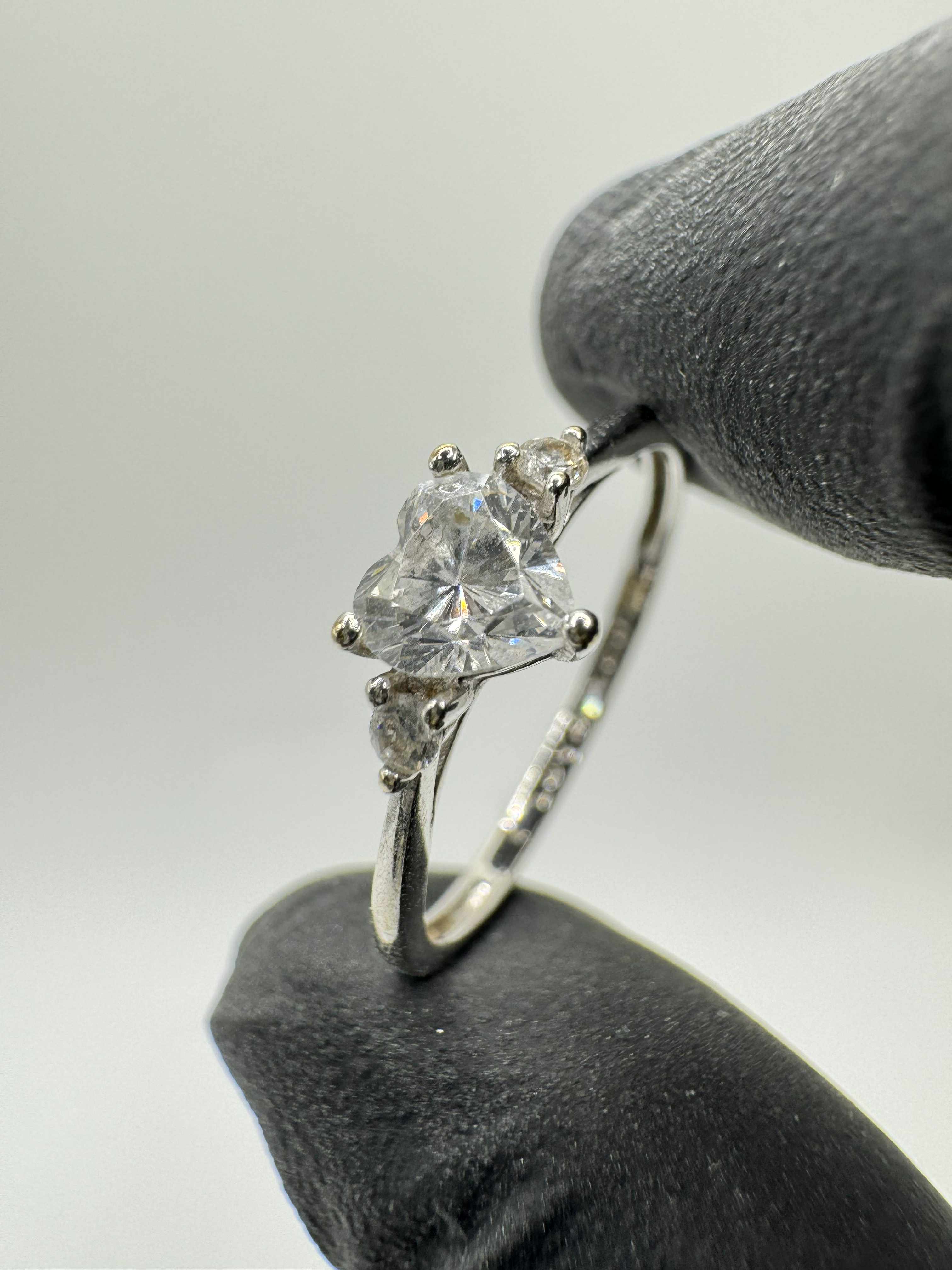 Product photo for 9ct White Gold CZ Heart Ring