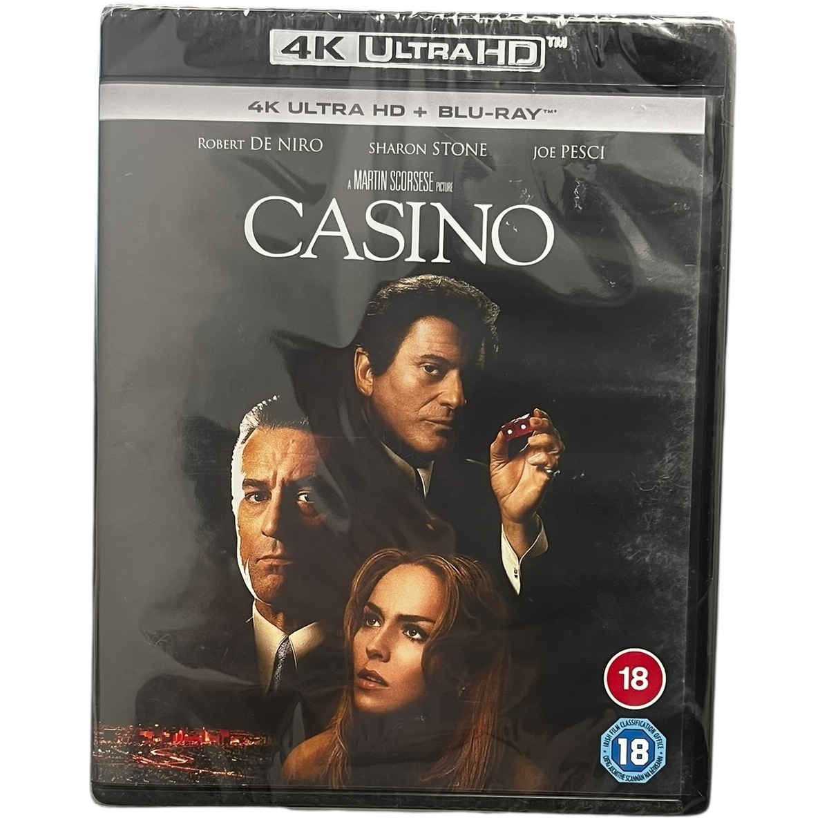 Product photo for New: Casino - 4K Ultra HD + Blu-Ray Discs (Rated 18, Universal Pictures)