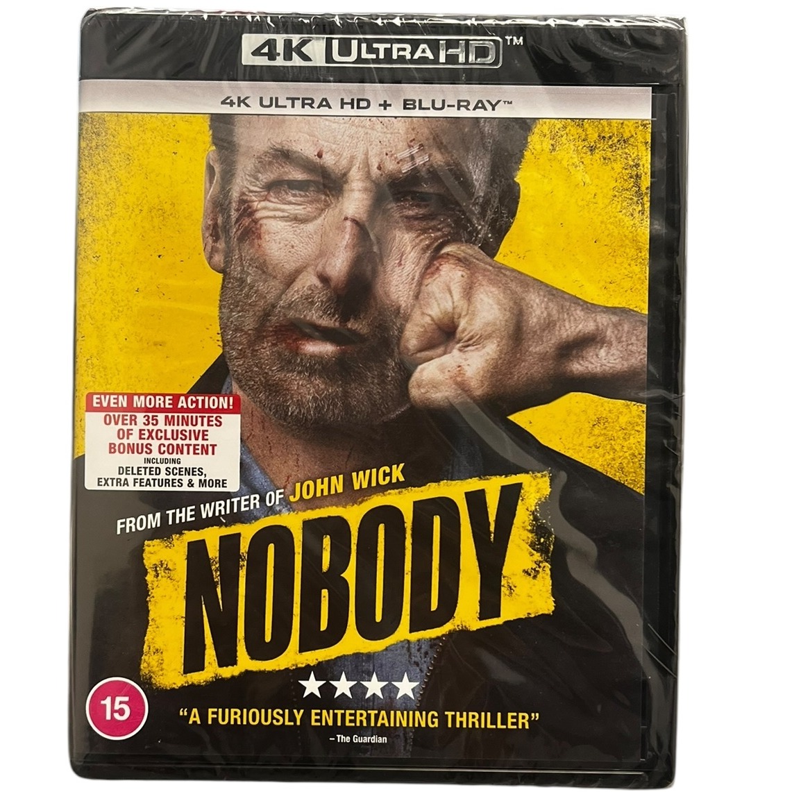 Product photo for New: Nobody - 4K Ultra HD + Blu-Ray Discs (Rated 15, Region B, Universal)