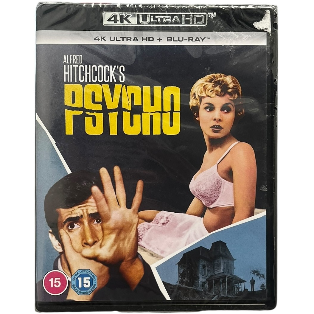Product photo for New: Psycho - 4K Ultra HD + Blu-Ray Discs (Rated 15, Universal, Remastered)