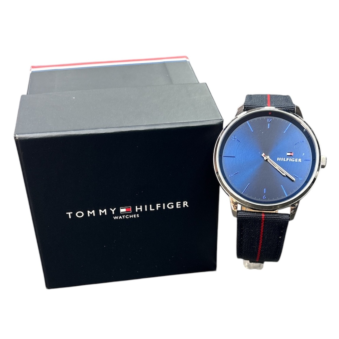 Product photo for Tommy Hilfiger Henrix Men's Navy Fabric Strap Watch