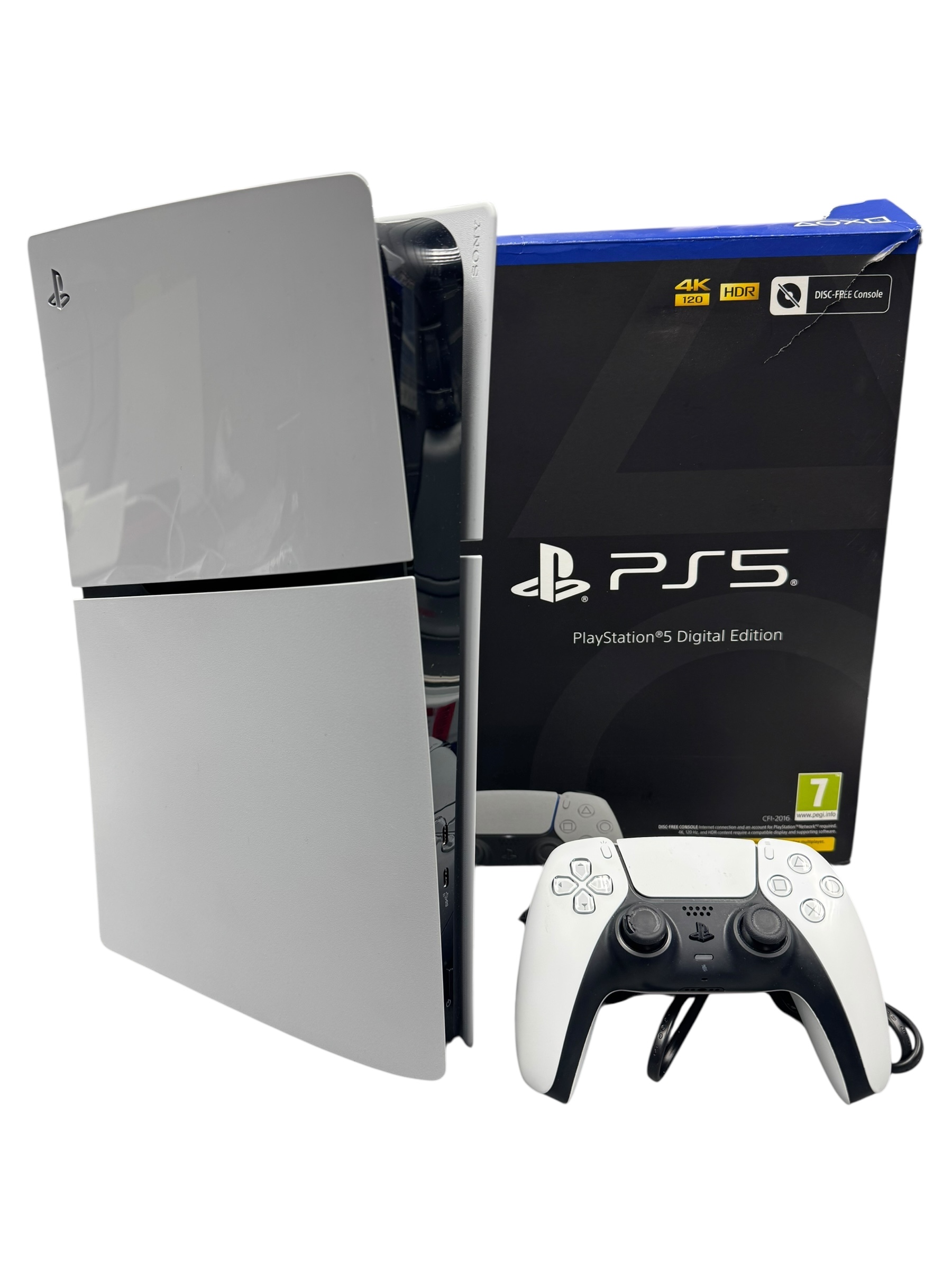 Product photo for sony Playstation 5 Digital Edition Console, 1TB, White, Boxed