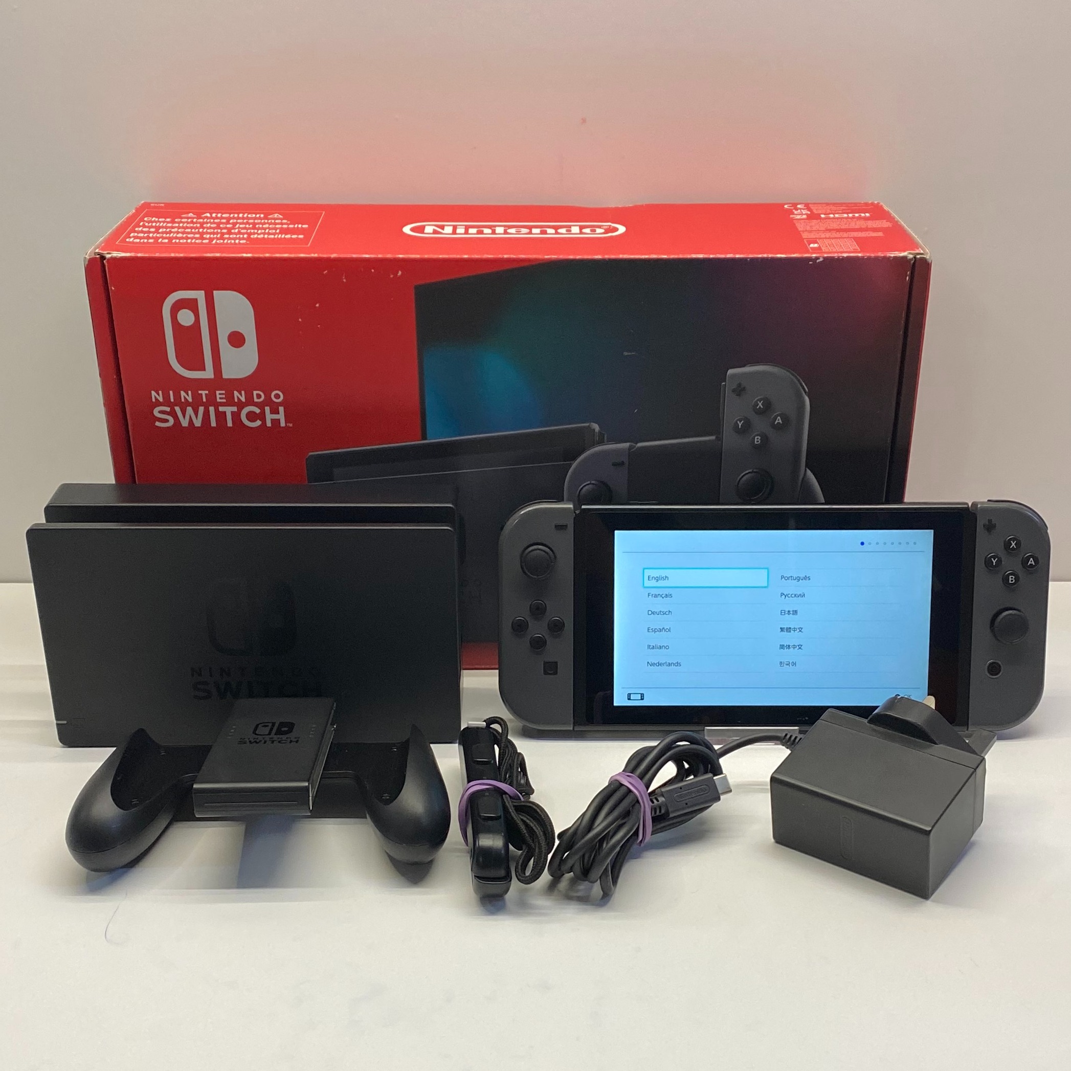 Product photo for Nintendo Switch Console with Grey Joy Cons 32GB Boxed