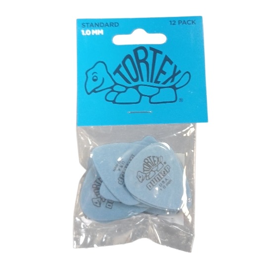 Product photo for Dunlop Picks - Tortex Standard Blue 1.00mm Pack 12