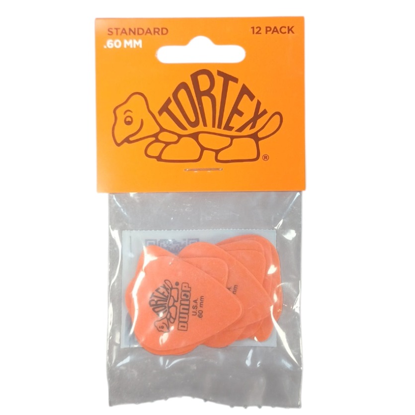 Product photo for Dunlop Picks - Tortex Standard Orange 0.60mm Pack 12