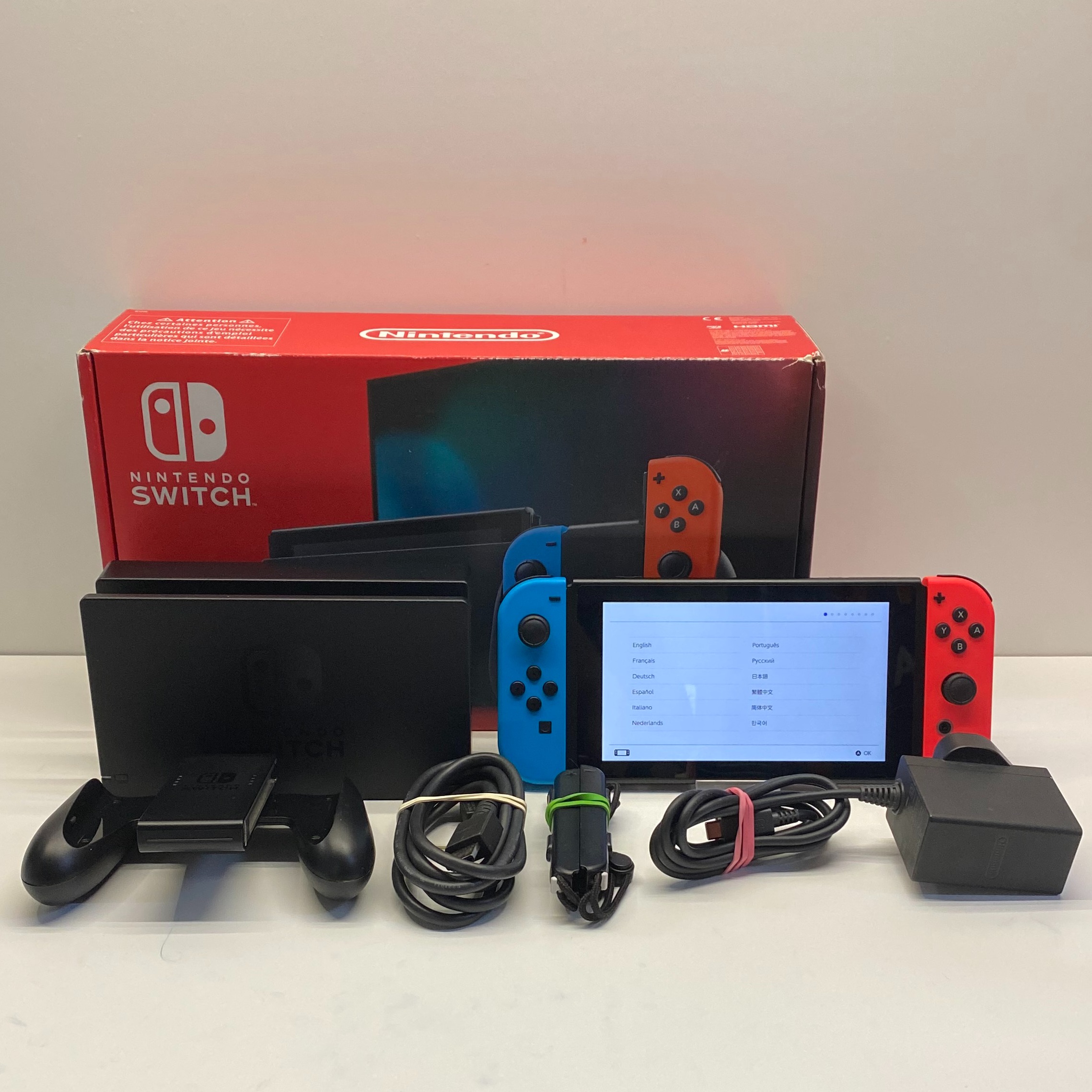 Product photo for Nintendo Switch Console with Neon Red/ Blue Joys Cons 32GB Boxed