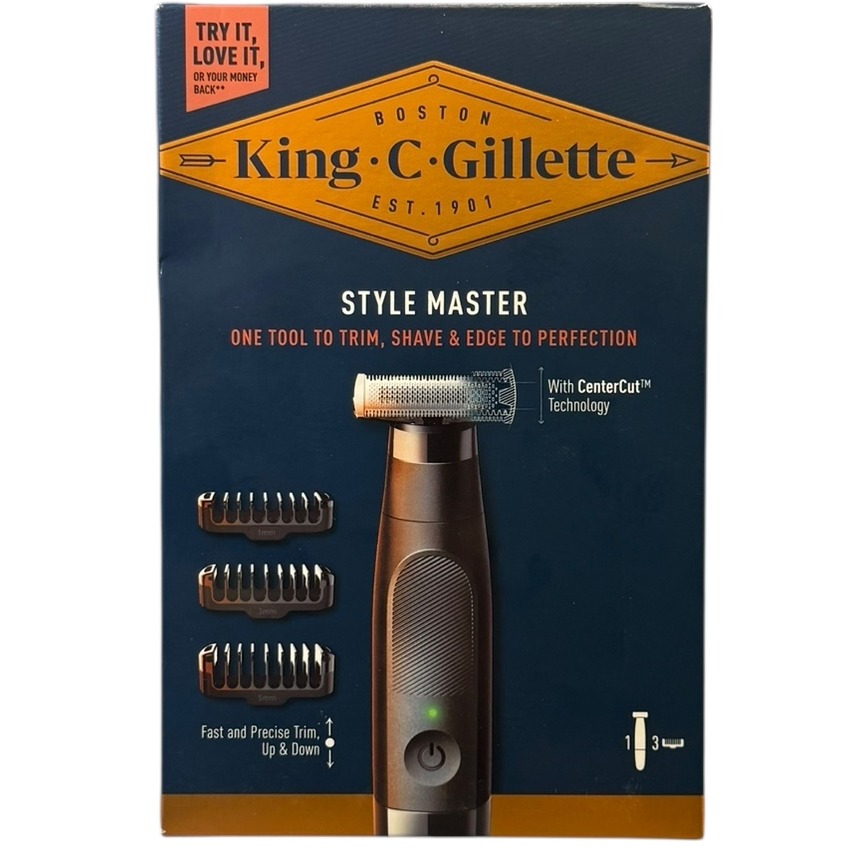 Product photo for New: King C. Gillette Style Master Trimmer - Black (3 in 1; Trim, Shave & Edge)