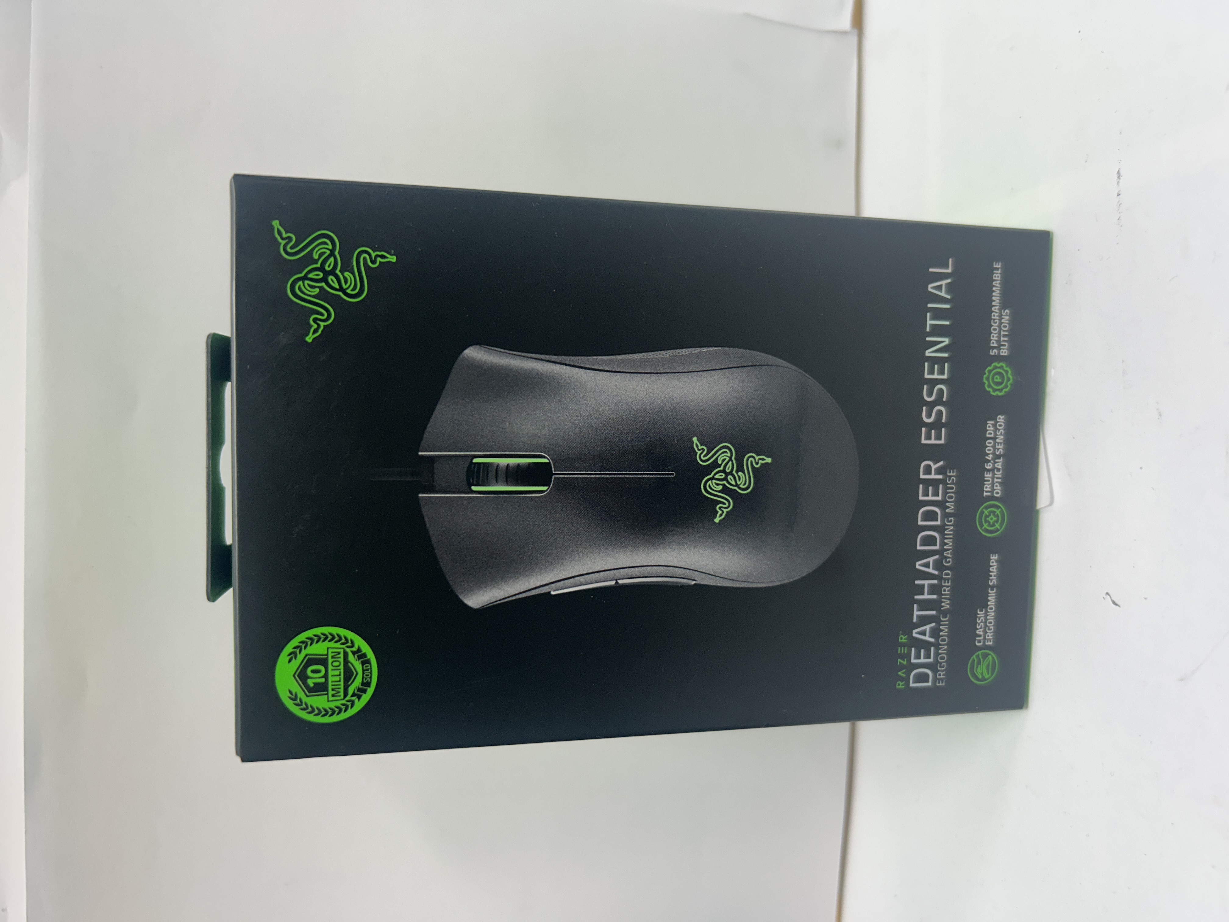 Product photo for RAZER DEATHADDER ESSENTIAL WIRED GAMING MOUSE BLACK BOXED