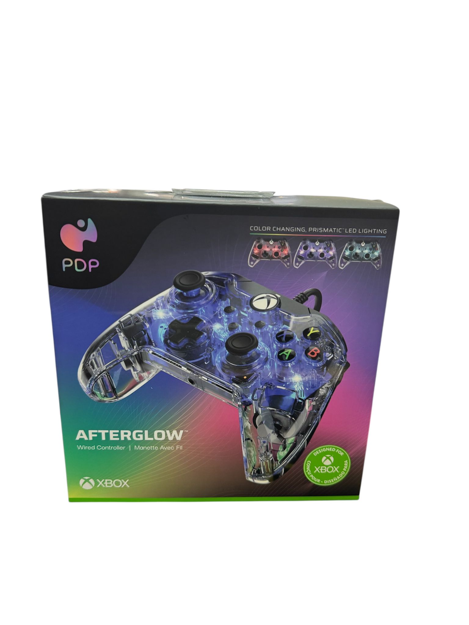Product photo for PDP Afterglow Prismatic Wired Controller - Xbox Series X | S Colour Changing NEW