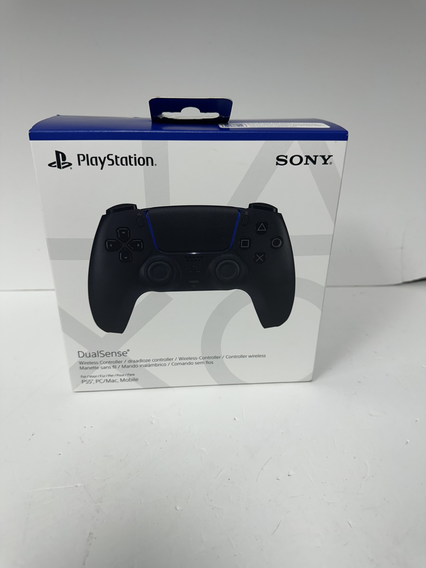 Product photo for ps5 controller black boxed