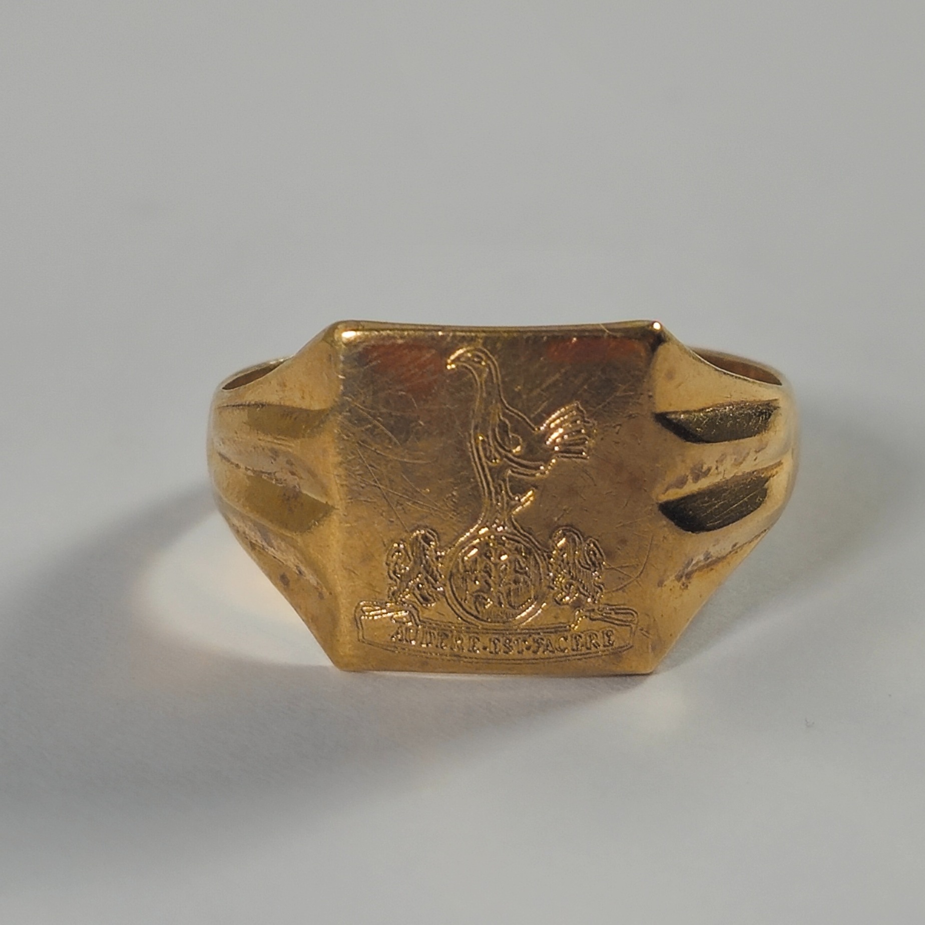 Product photo for 9ct Gold Club Signet Ring Size S1/2