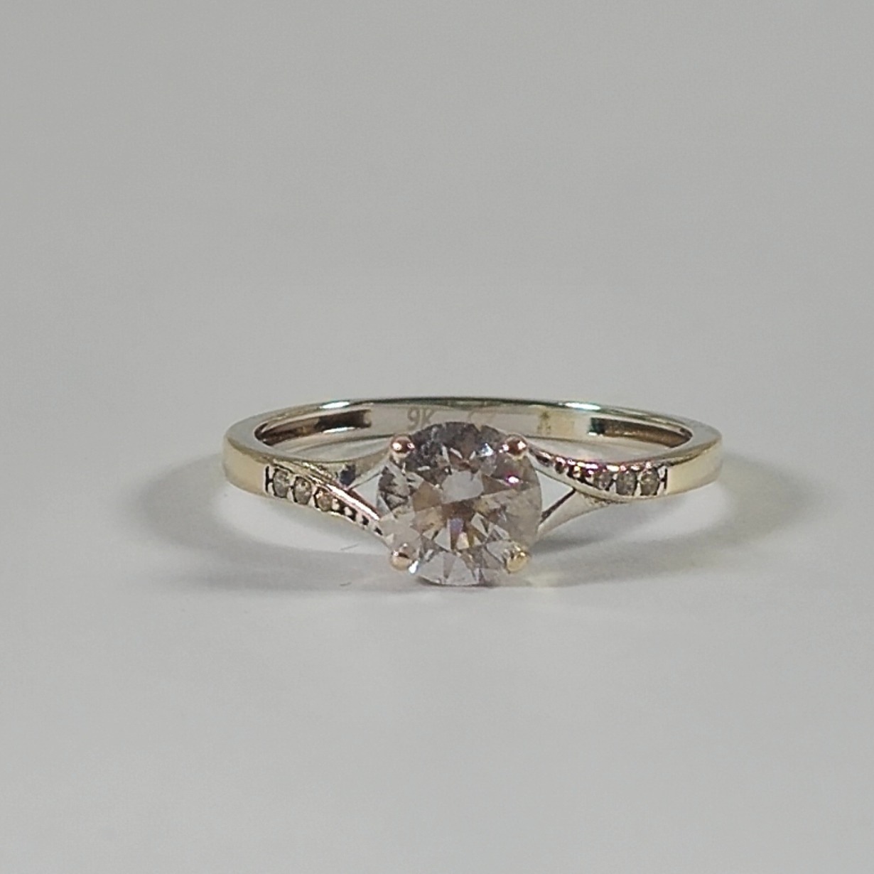 Product photo for 9ct White Gold *CZ* Engagement Ring Size K1/2