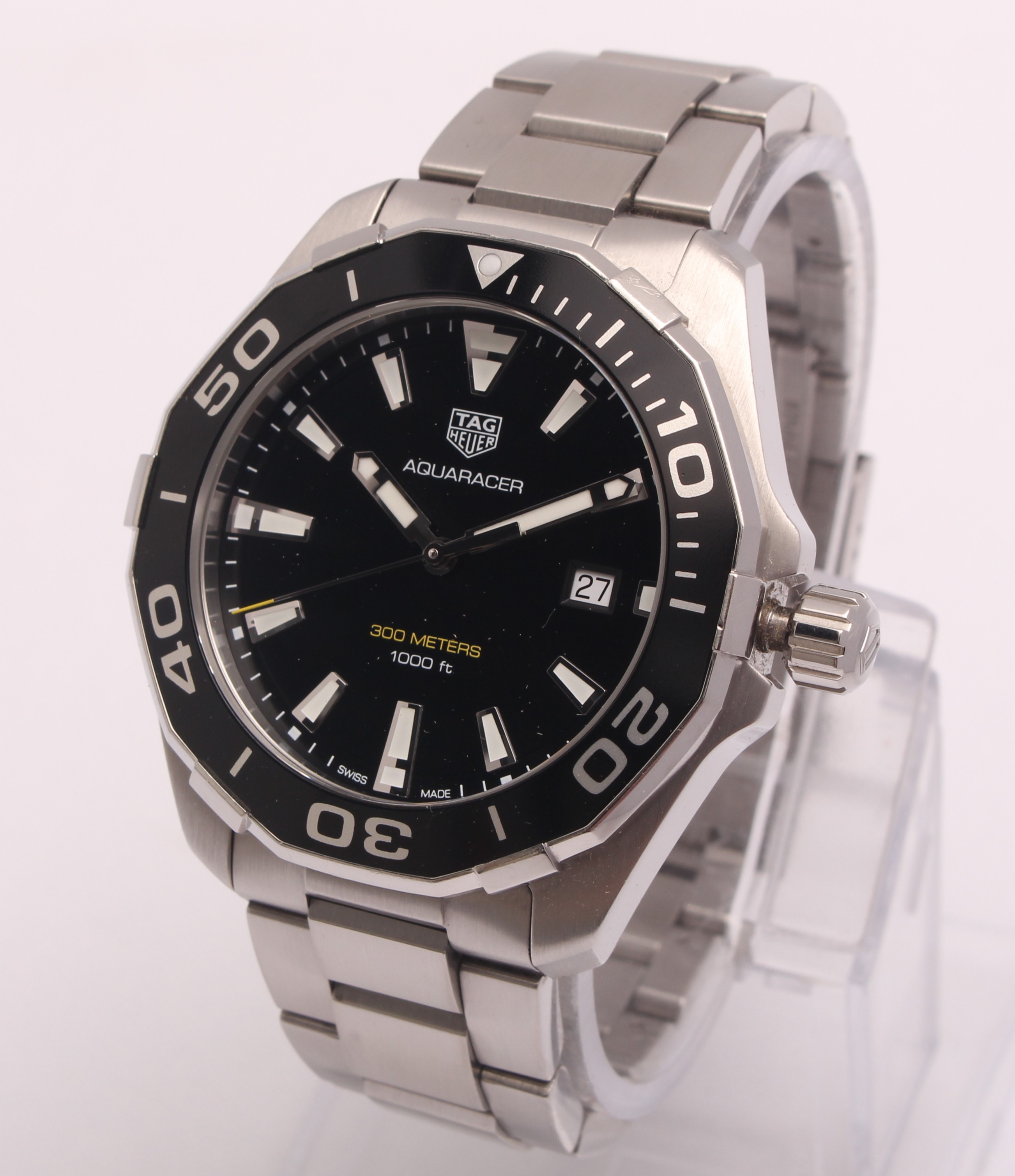 Product photo for Tag Heuer Aquaracer WAY101A 43mm Stainless Steel Quartz Watch (U)