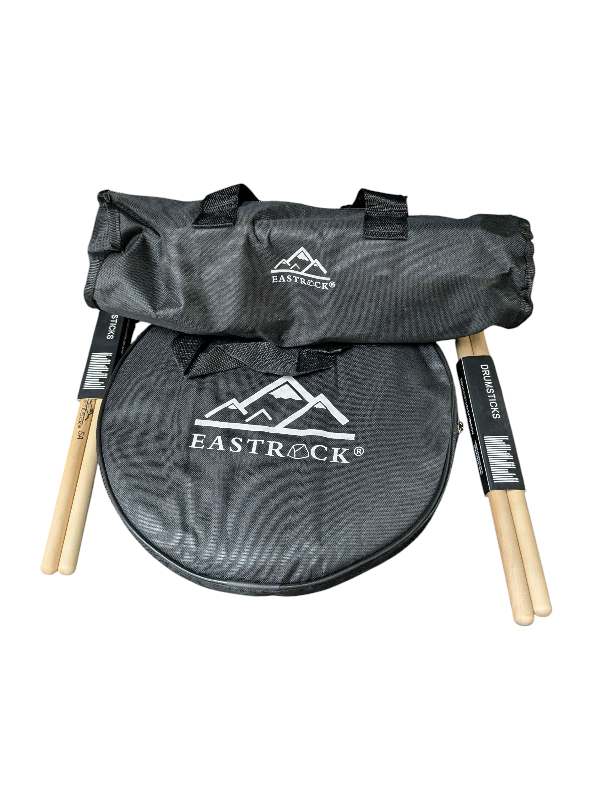 Product photo for EastRock Practice Drum Set – Pad on Stand + Sticks & Bags