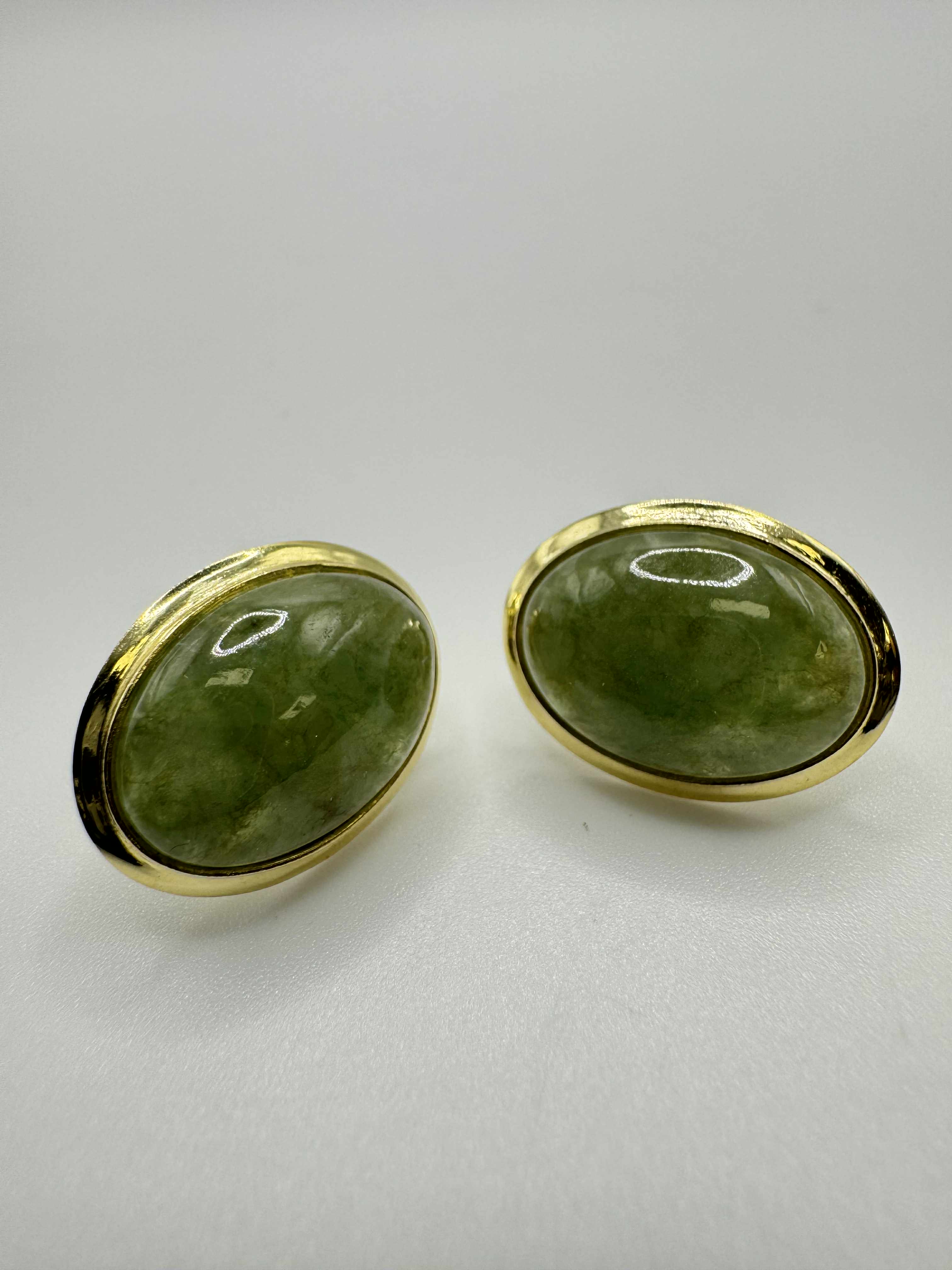 Product photo for 14ct Jade Stud Earrings
