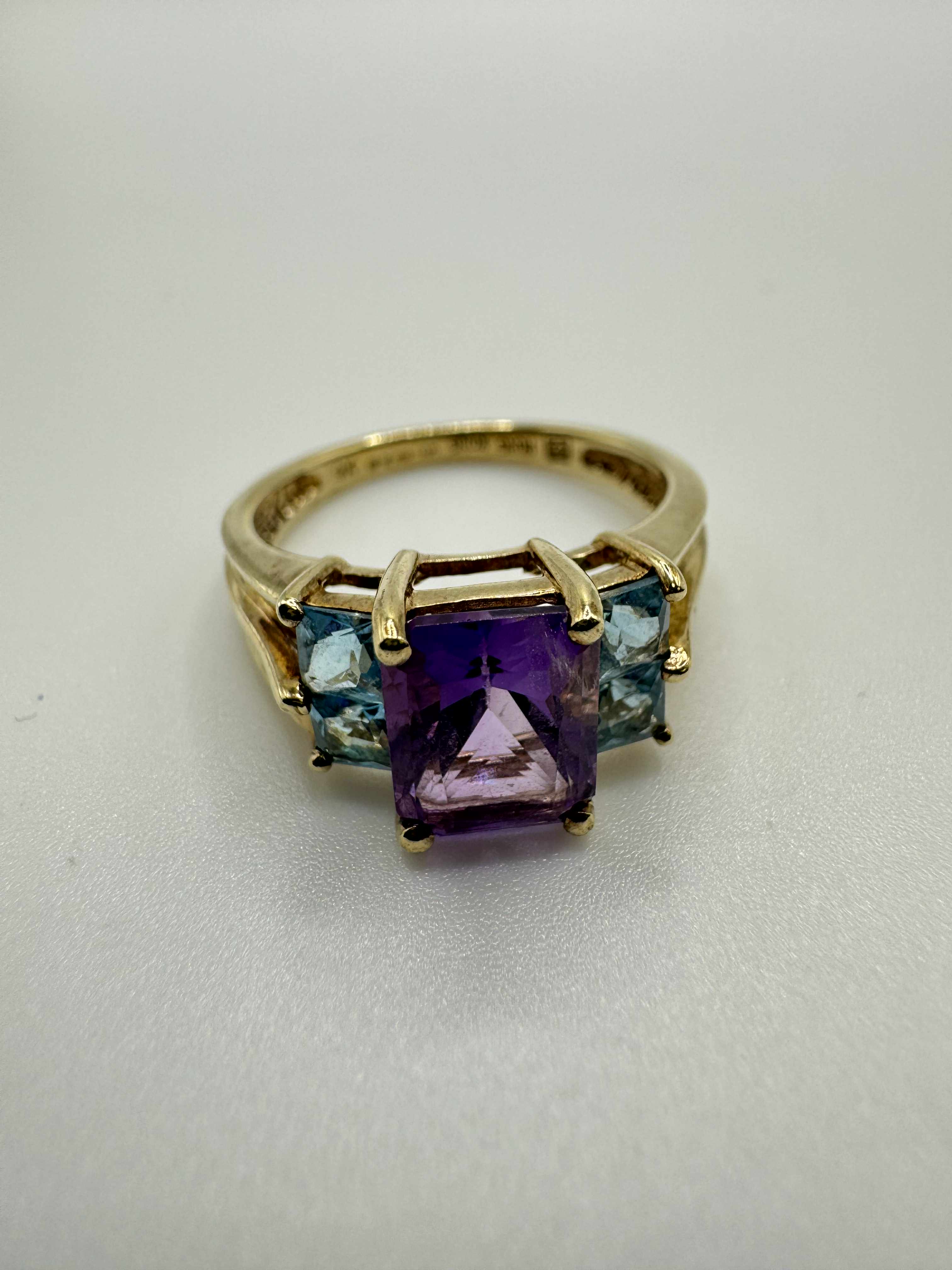 Product photo for 9ct Amethyst & Topaz Ring