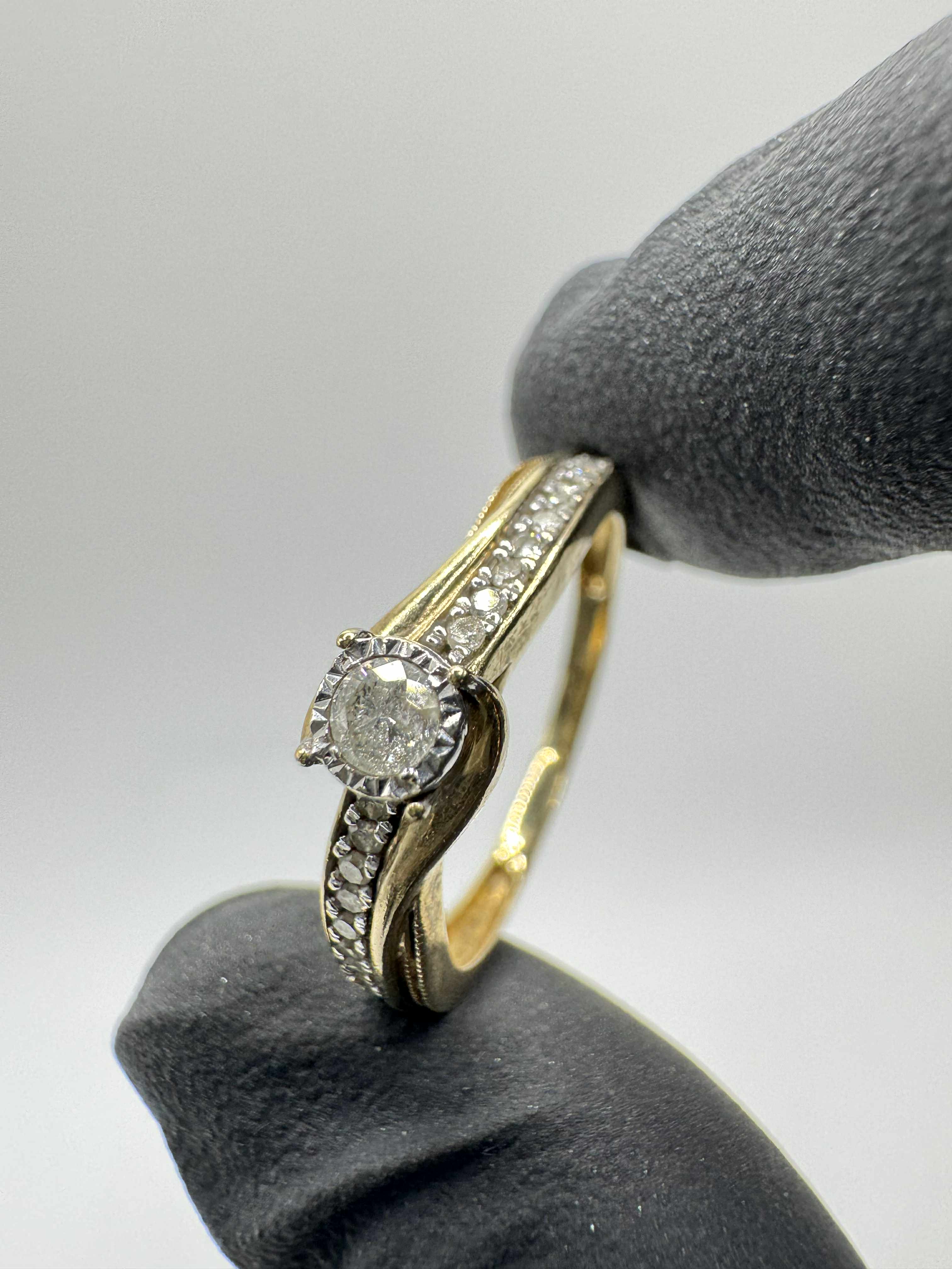 Product photo for 9ct Diamond Solitaire Cross Over Ring